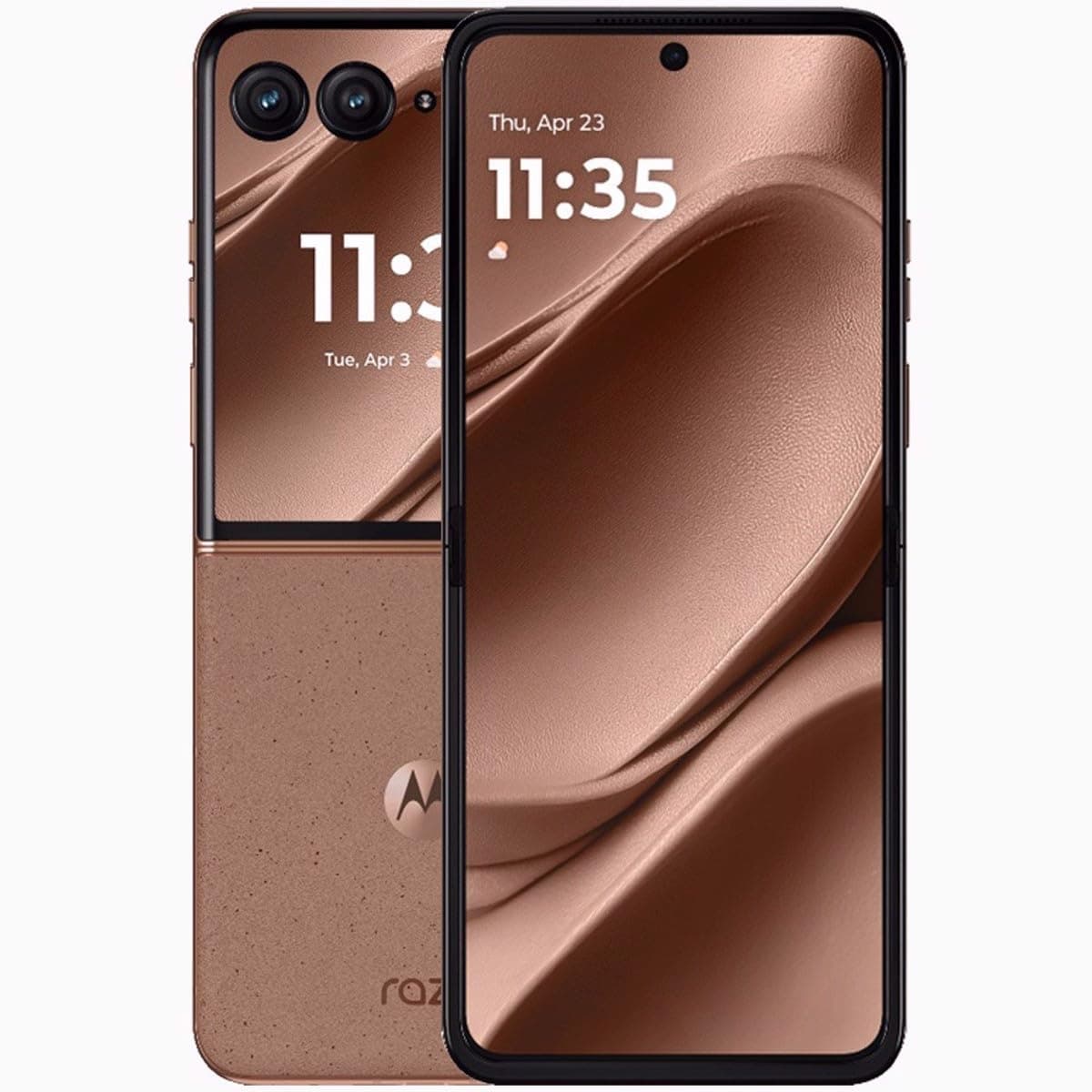 Motorola RAZR 50 Ultra 5G | 2024 | International Version | XT2451-3 | 512GB + 12GB RAM Dual-SIM (Nano, eSIM) Unlocked Android 14 Flip Smartphone - Mocha Mousse