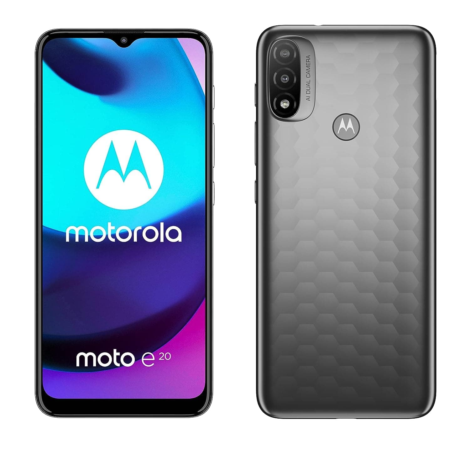 motorola e20, 32GB ROM, 2GB RAM, Graphite Grey, regular