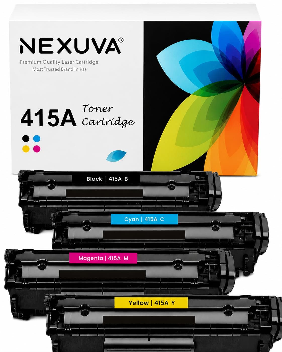 NEXUVA 415A/415X Compatible toner (SET) W2030A W2031A W2032A W2033A for HP Color LaserJet Pro M454dn, M454dw, MFP M479dw, MFP M479fdn, MFP M479fdw 479fnw (BCMY)