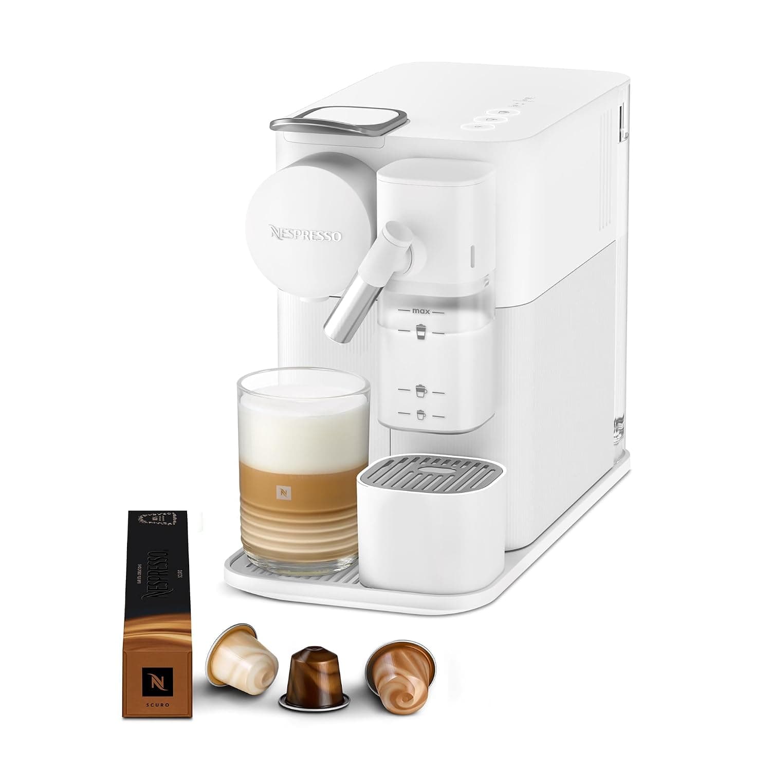 Nespresso Lattissima One F121 Espresso Capsule Coffee Machine, Automatic Milk System for Cappuccino & Latte, 1 L, 19 Bar Pressure, White