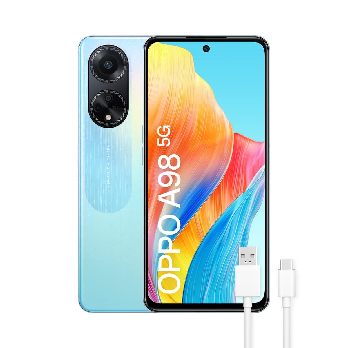 Oppo A98 (5G) Dual-Sim 256GB ROM + 8GB RAM (GSM Only | No CDMA) Factory Unlocked 5G SmartPhone (Dreamy Blue) - International Version