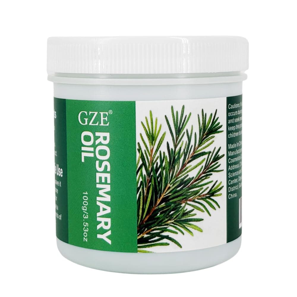GZE Solid Rosemary Oil Hair Growth Fat & Scalp Health - 100% Pure Organic to Reduce Thinning Hair, Strengthen Follicles - Cold Pressed