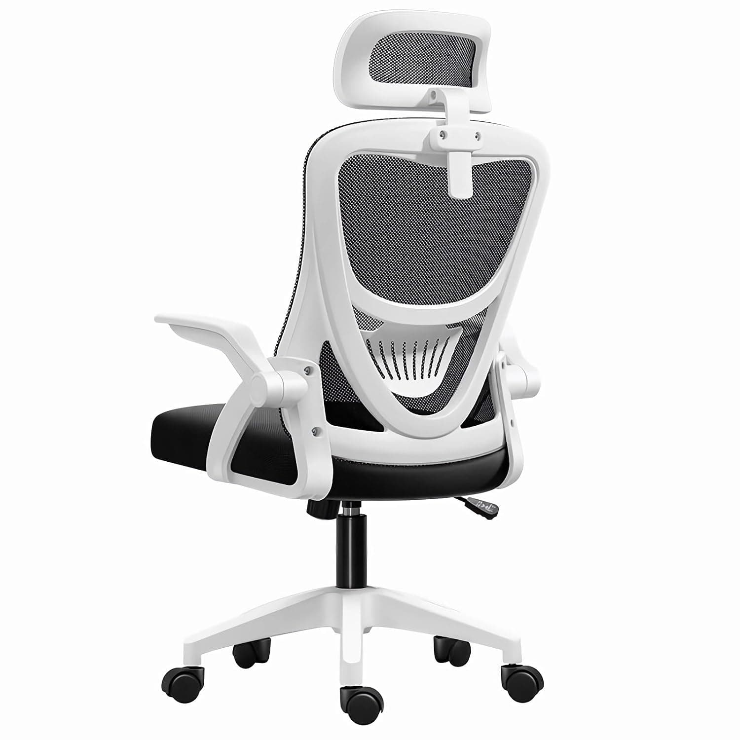VINNYSEN Gaming Chair Office Chair Ergonomic Office Chair, Breathable Mesh Design High Back DeskChair with Adjustable Headrest Swivel Armrest and Lumbar Support (white)