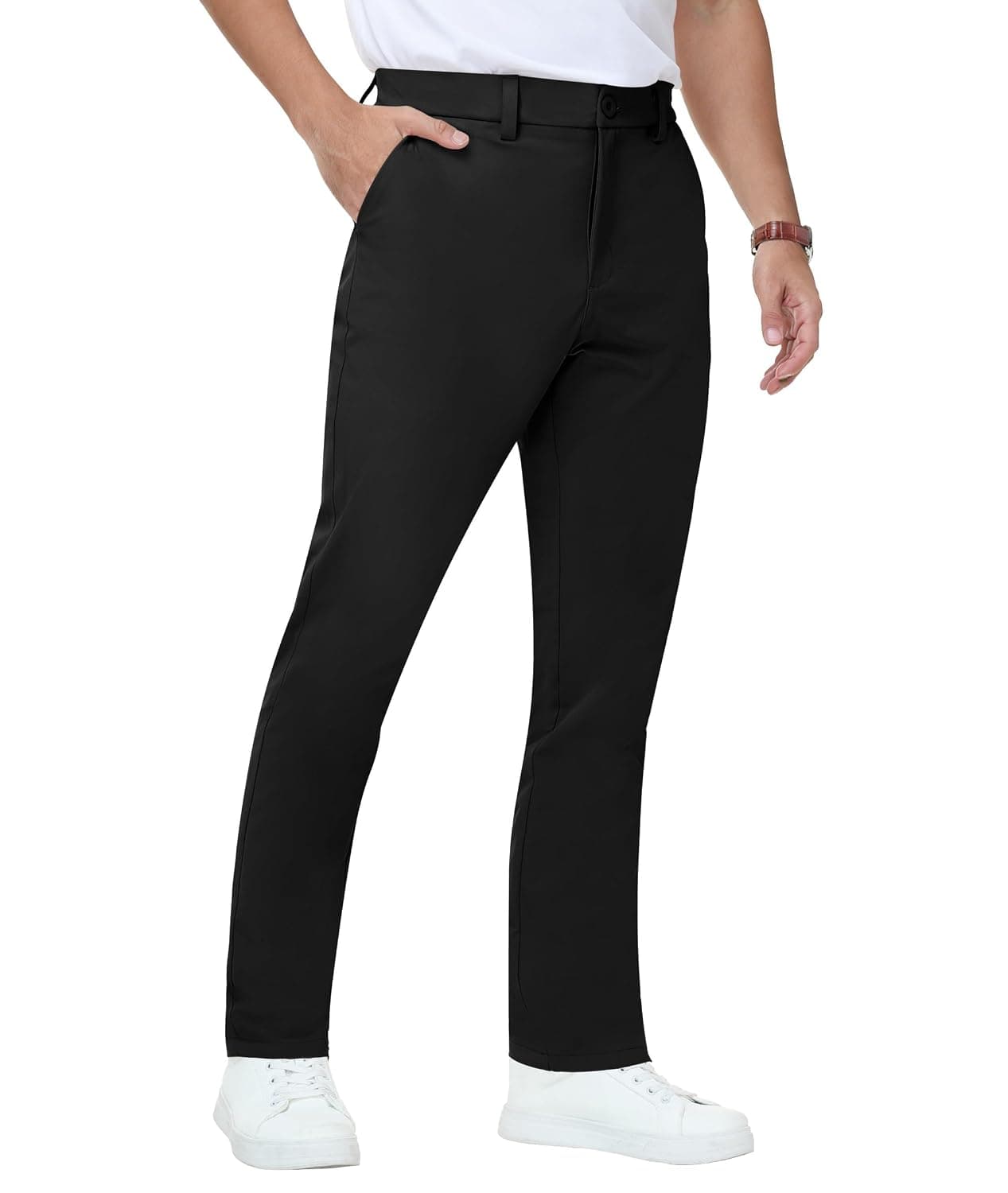 Zoofly Mens Golf Pants Stretch Dress Pants Lightweight Quick Dry Casual Office Pants