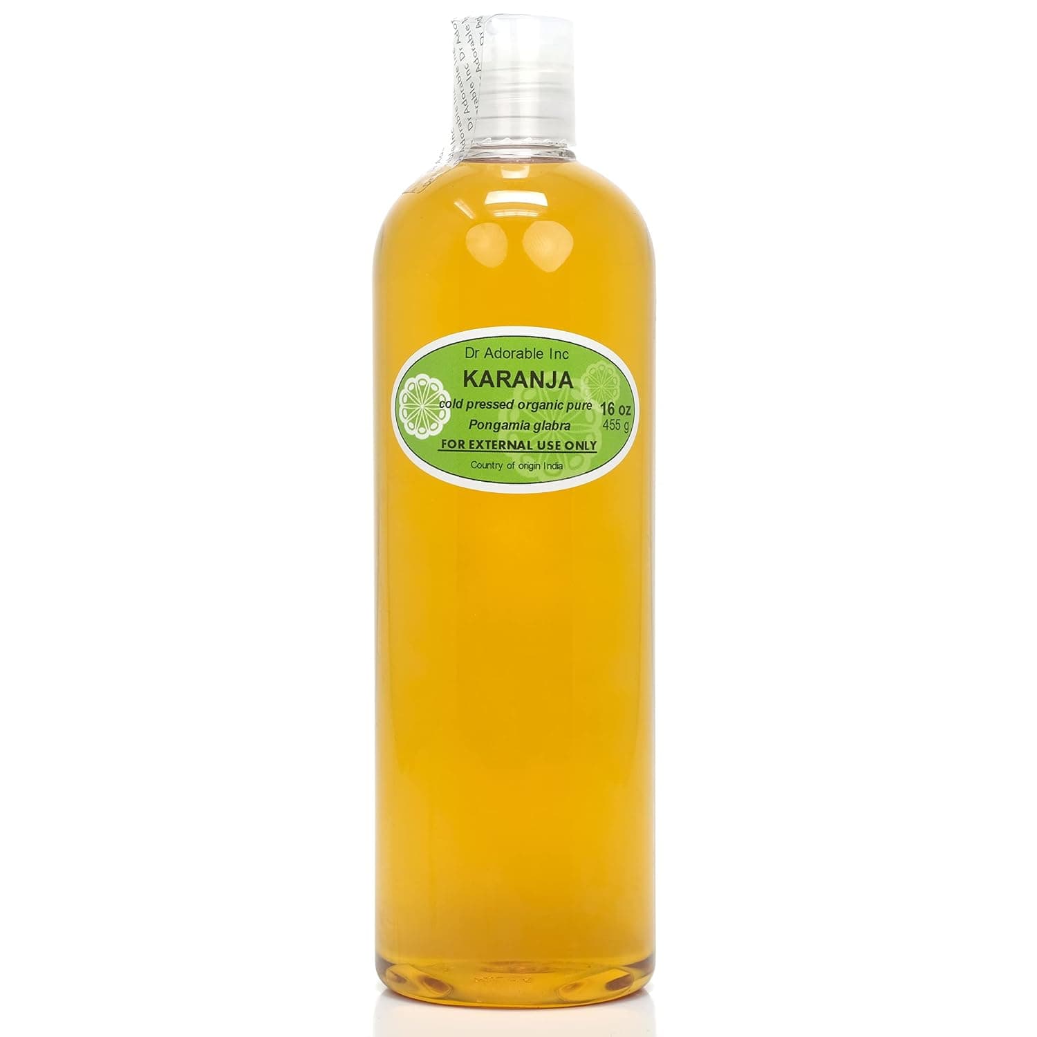 Dr Adorable - 16 oz - Karanja Oil - Unrefined Pure Organic Cold Pressed | Premium Natural Moisturizing for Skin Hair Massage DIY Beauty
