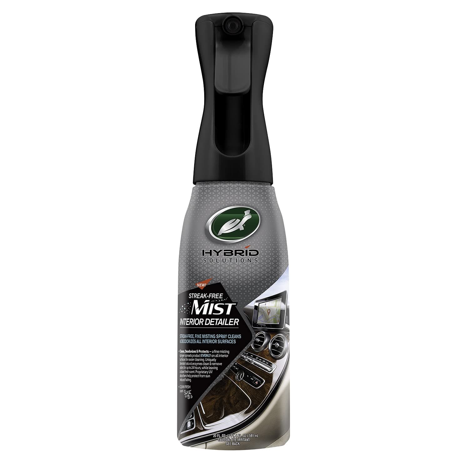 Turtle Wax 53482 Hybrid Solutions Streak Free Misting Car Interior Detailer and Cleaner, for Dashboards and Consoles, Use on Plastic, Vinyl, Leather, Rubber, Screens and Glass, UV Protection, 20 oz