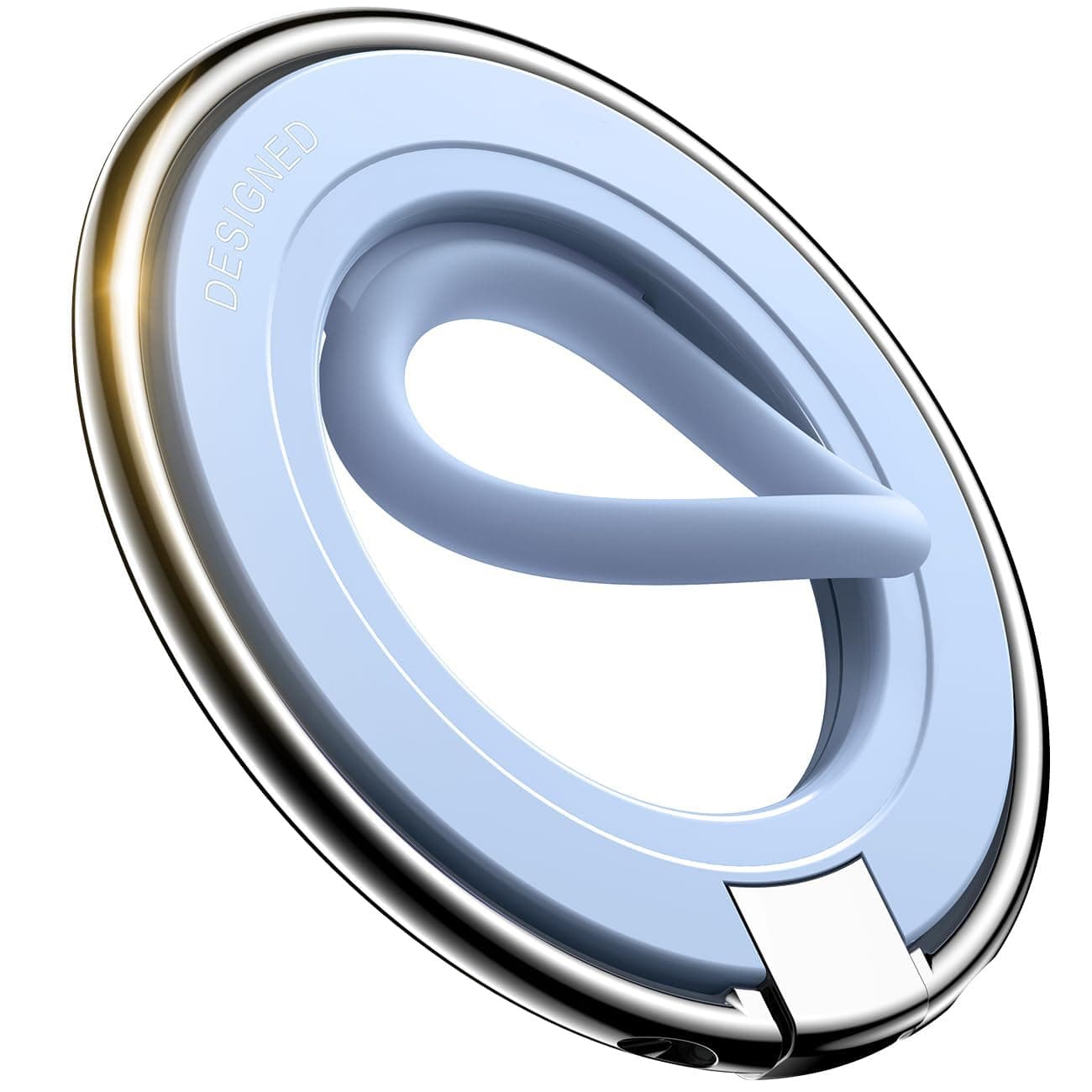 حامل موبايل مغناطيسي من السيليكون المتين متوافق مع الشحن اللاسلكي لموبايل ايفون 16 15 14 13/برو/ماكس/بلس وجميع الهواتف الذكية الاخرى (ازرق سماوي)