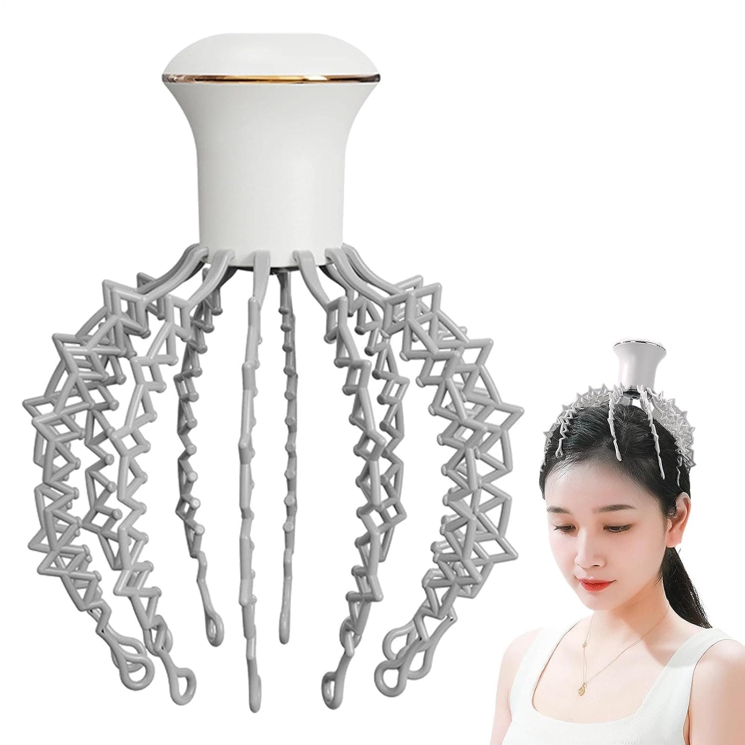 Electric Scalp Massager Mute Rechargeable Battery 500 MAh Scalp Massage | Fingertip Scalp Massager for Women Men Travel Home Office Spa Relaxation Bedroom Living Room Soothing Outdoor Commute