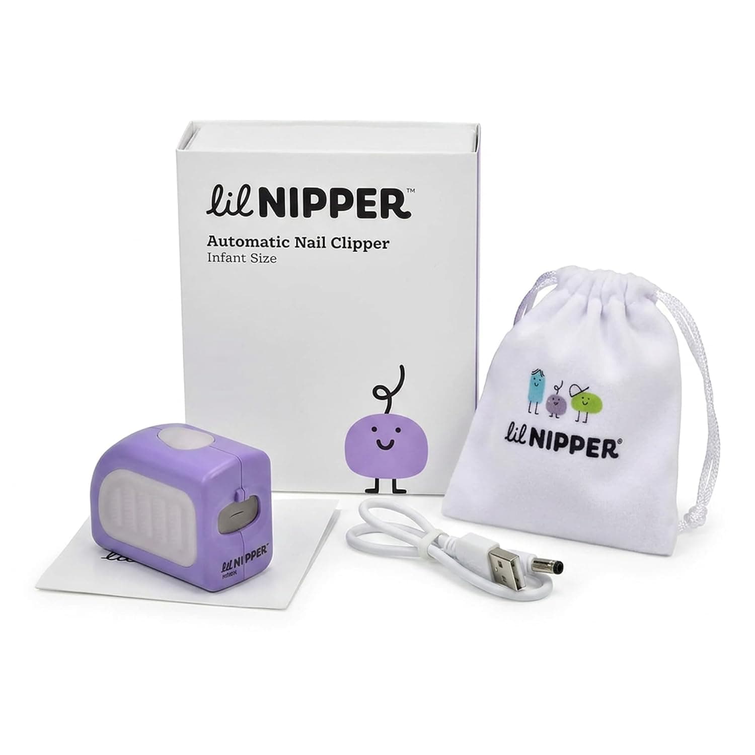 Electric Nail Clipper for Infant – Sensory Friendly Nail Clippers & Electric Nail Trimmer with Patented Safety Slot – Built-in Catcher, LED Light, USB Rechargeable