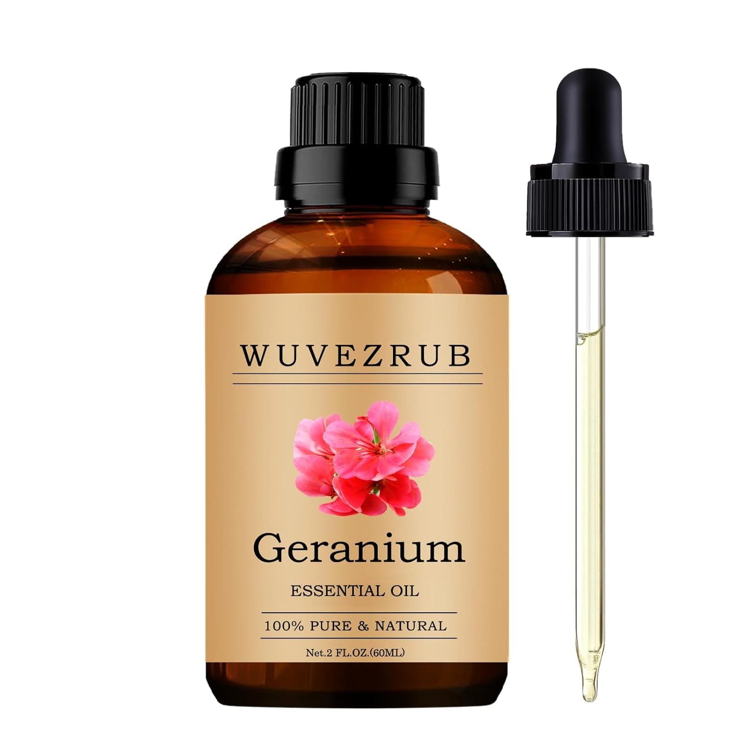 Geranium Essential Oils 60ML, Pure Geranium Essential Oil for Aromatherapy Diffuser - 2 Fl Oz