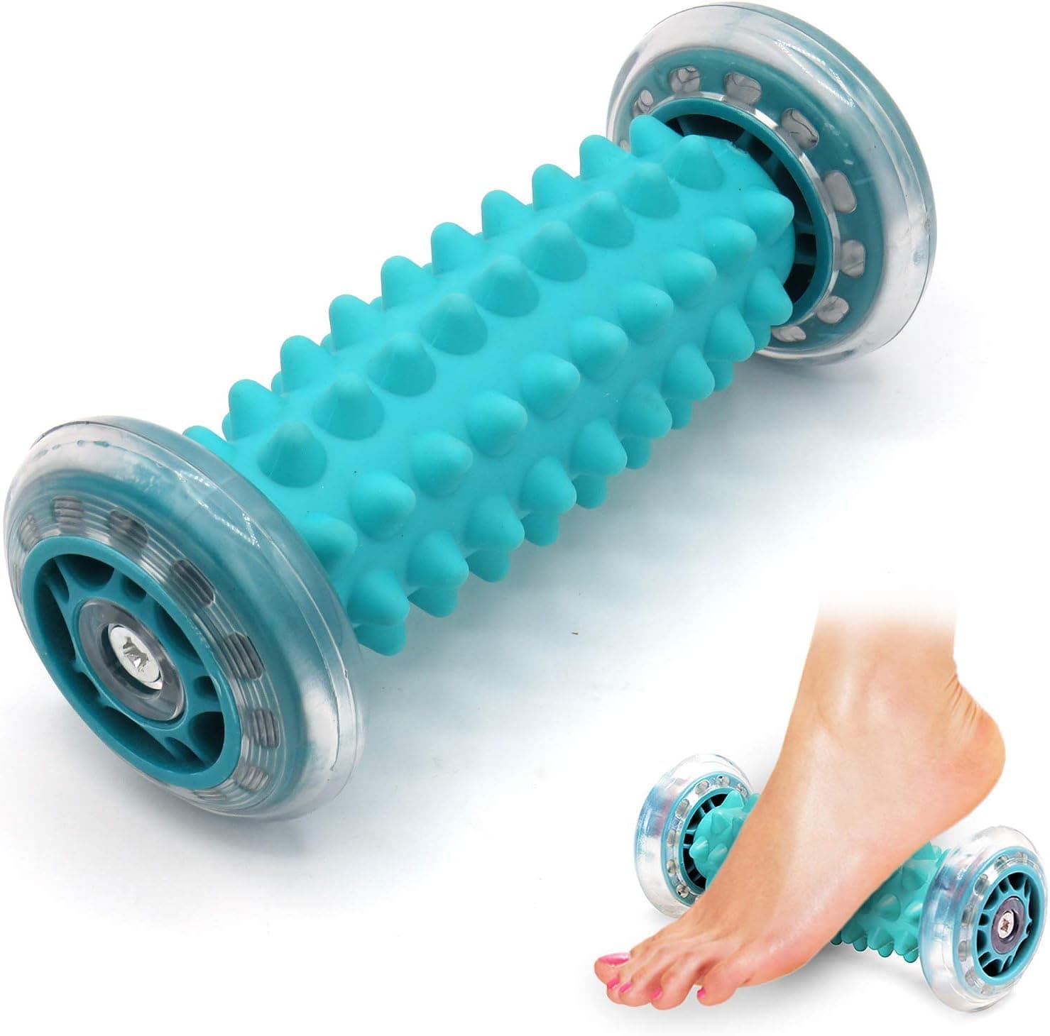 Foot Massager Roller, Foot Roller for Relieve Plantar Fasciitis, Deep Tissue Muscle Massager Roller - Arm Pain & Heel & Foot Arch Pain Relief and Deep Tissue Massage (Green)