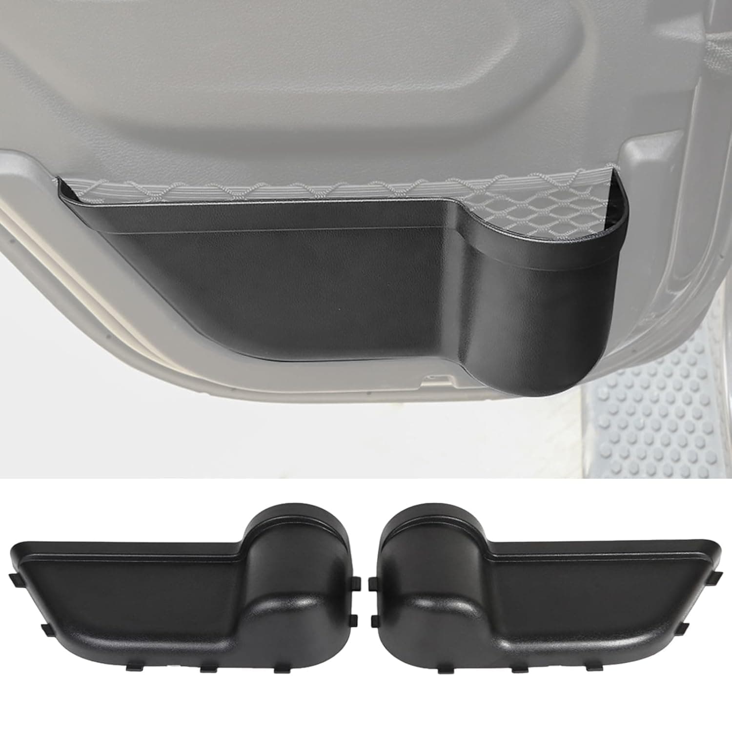YOCTM Rear Door Organizer Tray For 2018 2019 2020 2021 2022 2023 Jeep Wrangler JL JLU Rubicon Sport Sahara Gladiator Interior Storage Accessories Black (Rear Door)