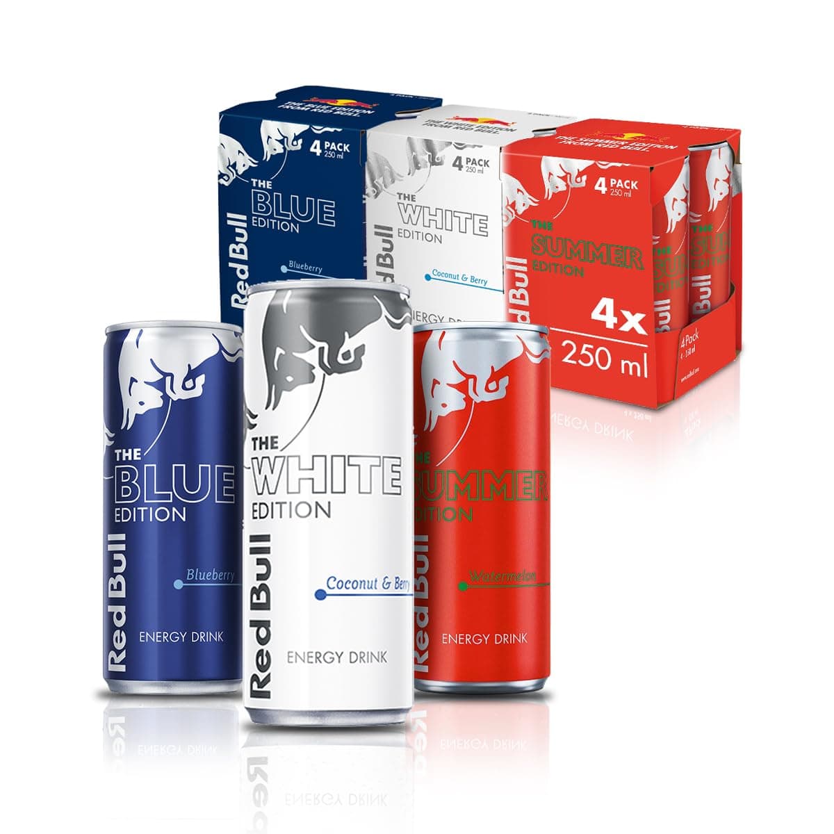 Red Bull Energy Drink Variety Pack - Blue, White and Red Edition - 250ml - 12 Pack