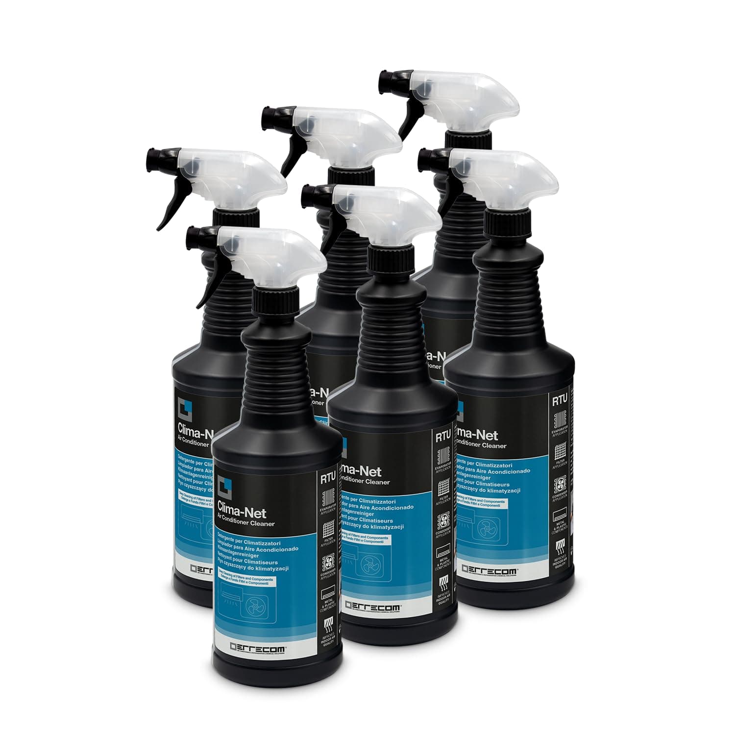 ايريكوم منظف مكيف الهواء لفلاتر مكيف الهواء والملفات والوحدات الخارجية، زجاجة 6 × 1 لتر من كليما نت