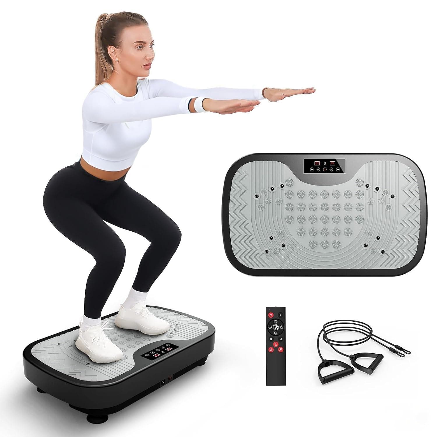 JOROTO Vibration Plate Exercise Machine, Vibration Platform Lymphatic Drainage with Acupressure Nodes, Body Shaker Exercise Machine for Weight Loss, Toning & Wellness-Maximum Load 150kg/330lbs