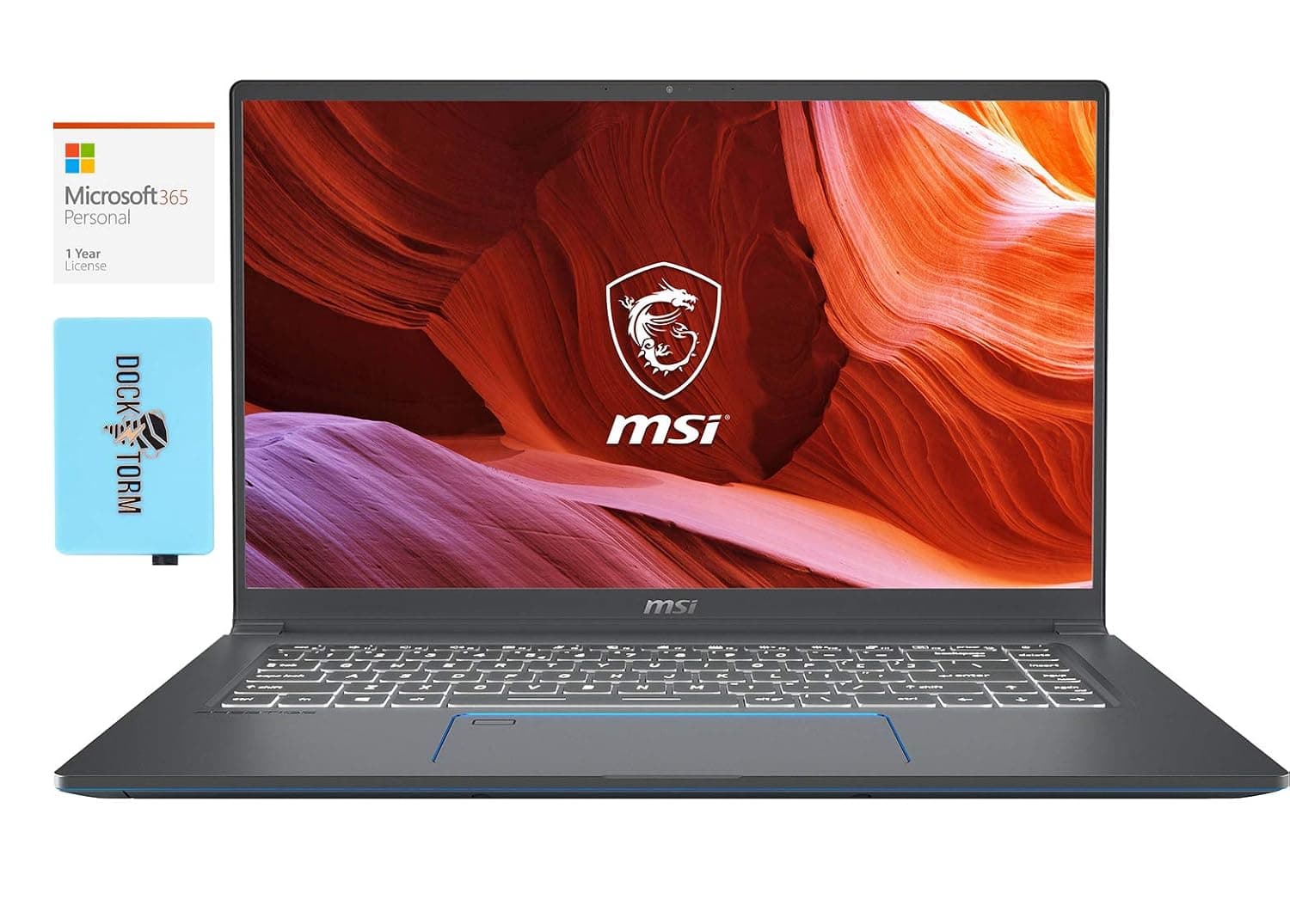 MSI Prestige 15 A10SC-011 Gaming and Business Laptop (Intel i7-10710U 6-Core, 64GB RAM, 2TB m.2 SATA SSD, GTX 1650 [Max-Q], Win 10 Pro) with MS 365 Personal, Hub