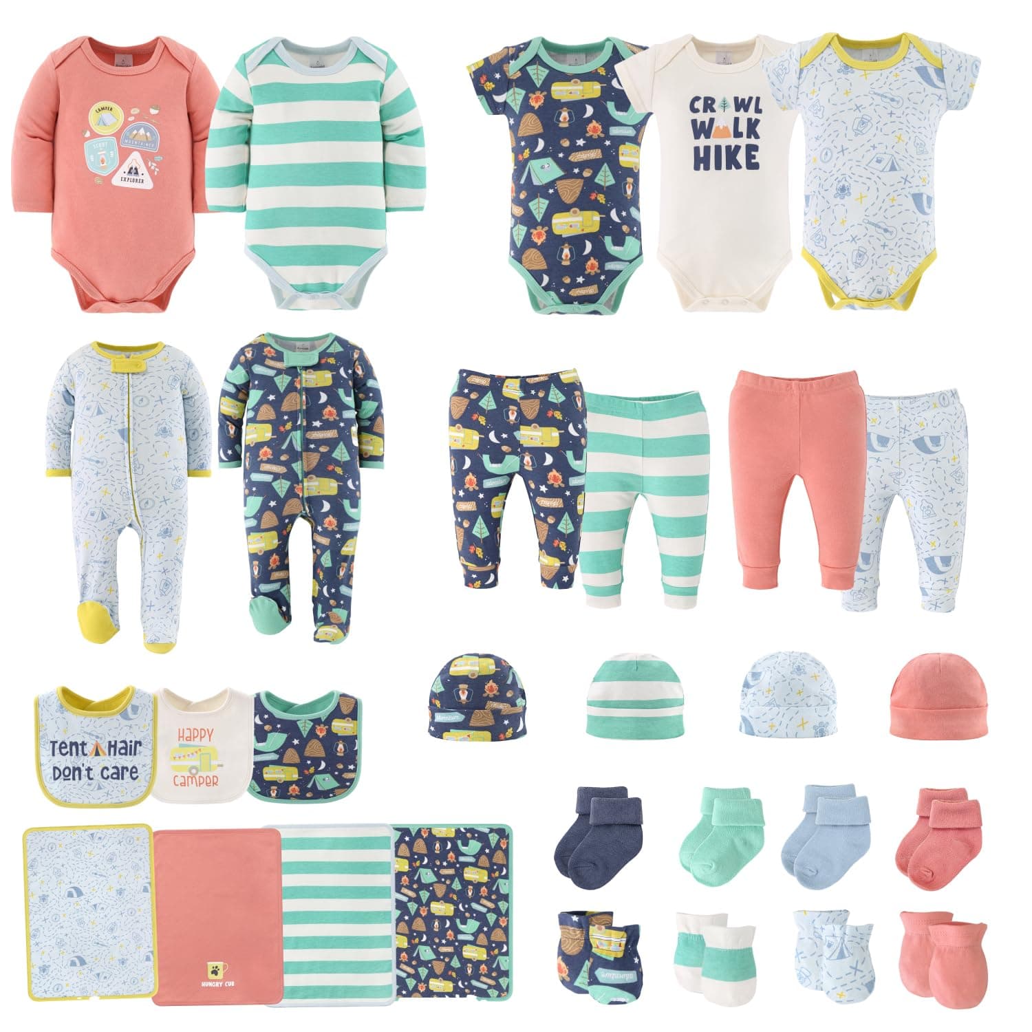 The Peanutshell Baby Layette Set for Boys, New Born Baby Essentials Must Haves, New Baby Boy Gifts 0-3 Months, 30 Pieces