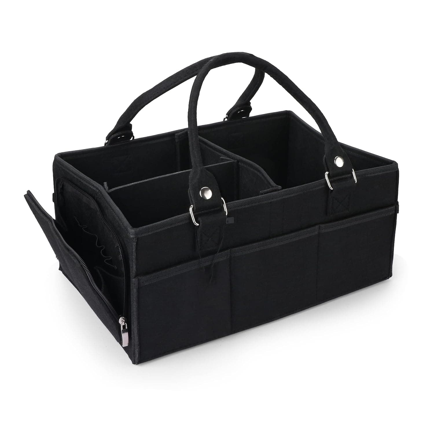 Baby Diaper Caddy Organizer, Large Nursery Storage Bin Basket, Portable Holder Tote Bag for Changing Table and Car, Baby Shower Gifts and Newborn Essentials Registry Must-Have Item (Unisex)