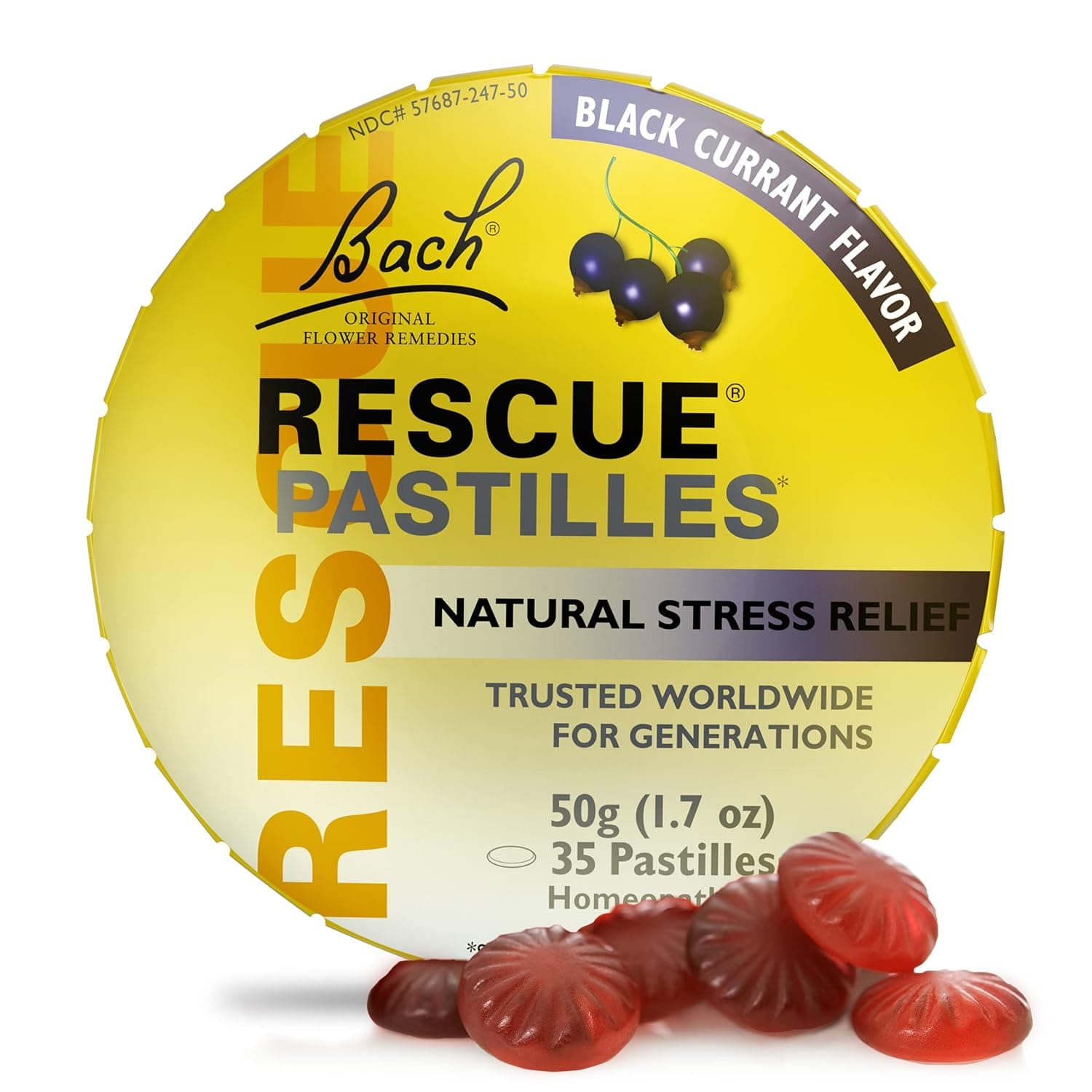 Rescue Remedy Pastel (Black Currant), 1 Can (1.8 oz (50 g) (Direct Shipping from overseas)