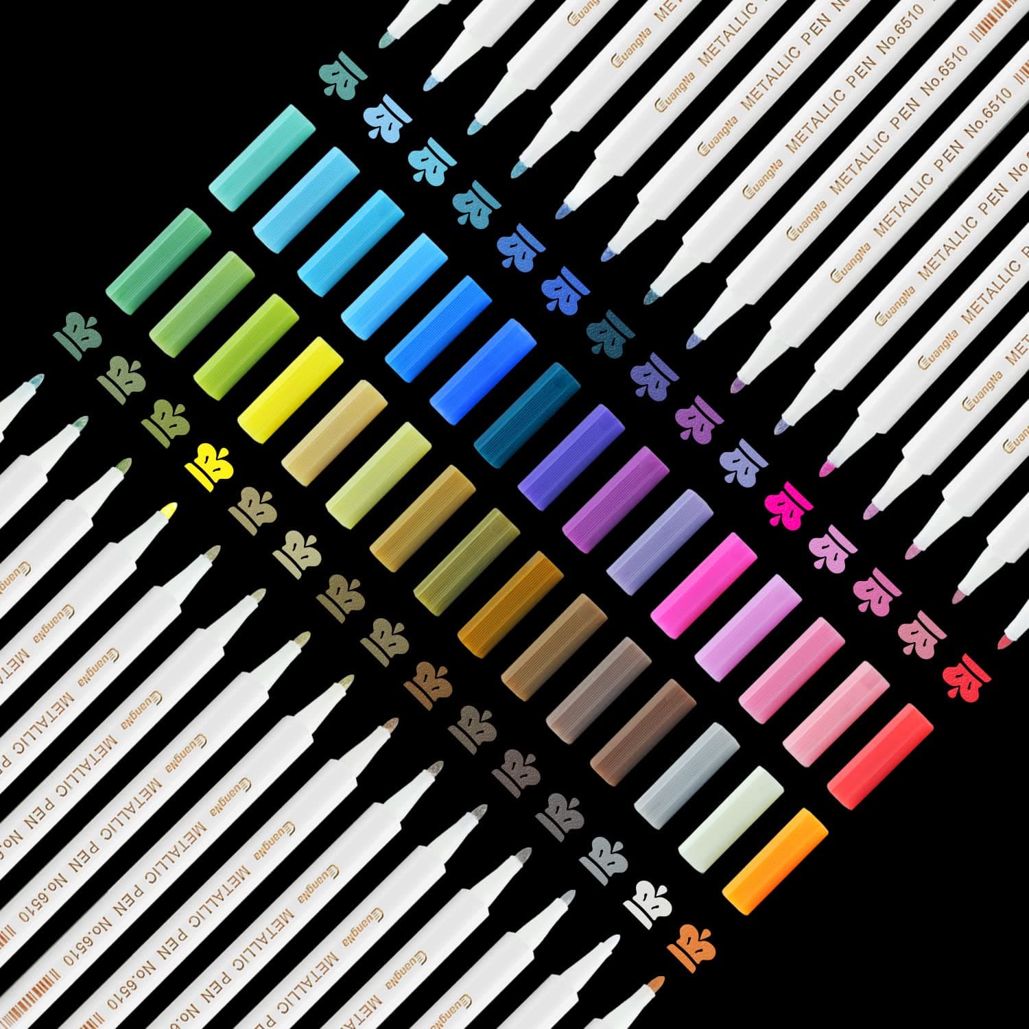 Metallic Markers,30 Colors Fine Tip Scrapbook Pens for Art Craft School Card Making Scrapbooking Supplies, Black Paper, Photo Album, Rock Painting, Easter Eggs, Halloween Pumpkin, Christmas Stockings