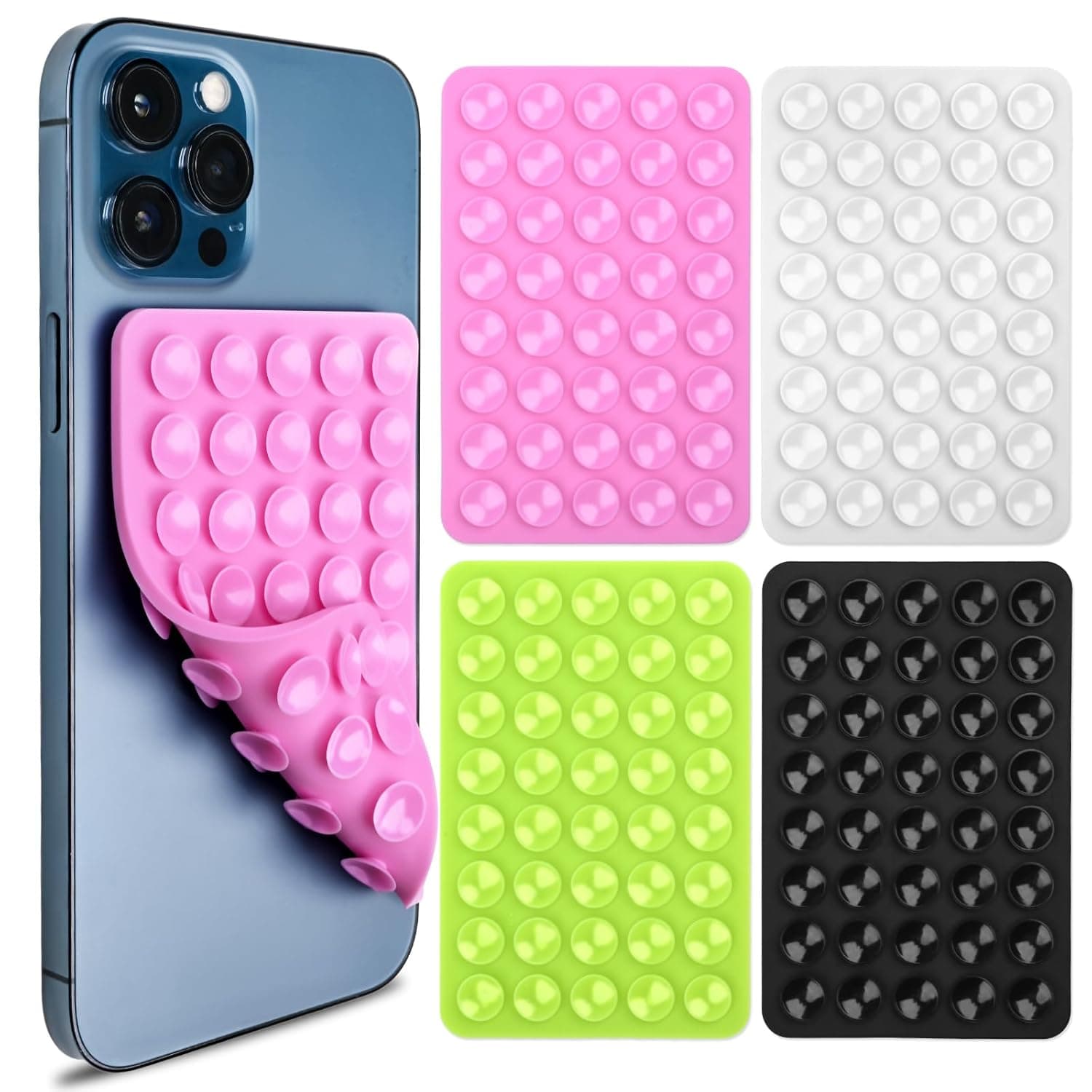 حامل حافظة الجوال مزدوج الجوانب من السيليكون، حامل قوي، حامل جوال شفط من السيليكون، حامل ملحقات لمقاطع الفيديو وصور السيلفي بدون استخدام اليدين، مناسب للتثبيت على المرآة أو السطح الأملس من يوبوا