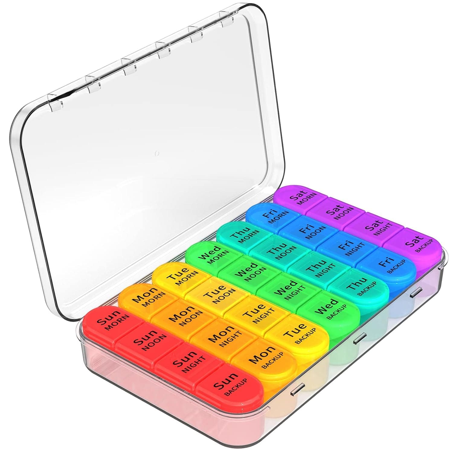 Weekly Pill Organizer 4 Times a Day, Pill Box 7 Day, Medicine Organizer Portable for Travel with Removable Individual Pill Case Pill Container to Hold Daily Vitamin, Supplement and Medication