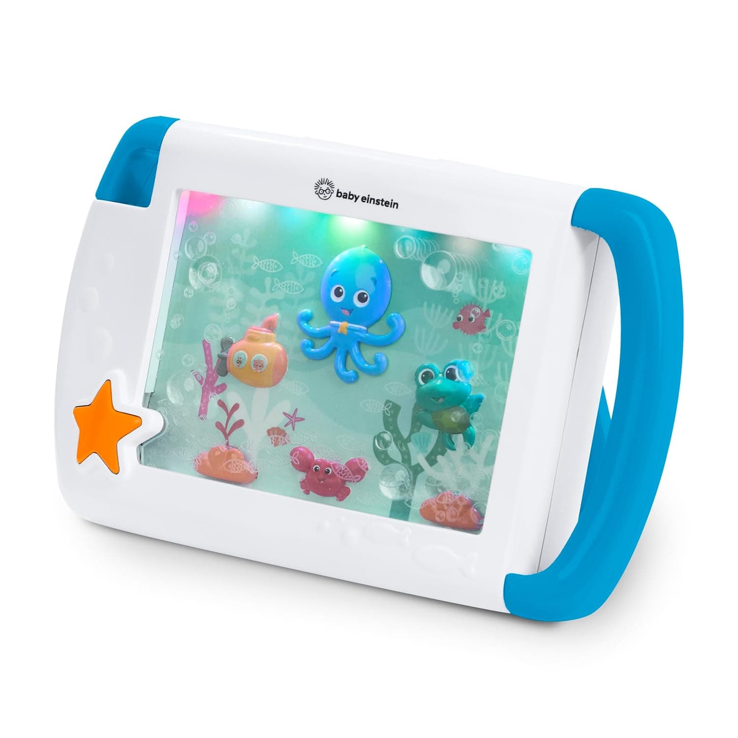 Baby Einstein On-the-Go Sea Dreams Soother, Portable Baby Aquarium, Musical and Luminous Baby Night Light with White Noise, Stroller Clip, Ideal for Travel, 0+ Months