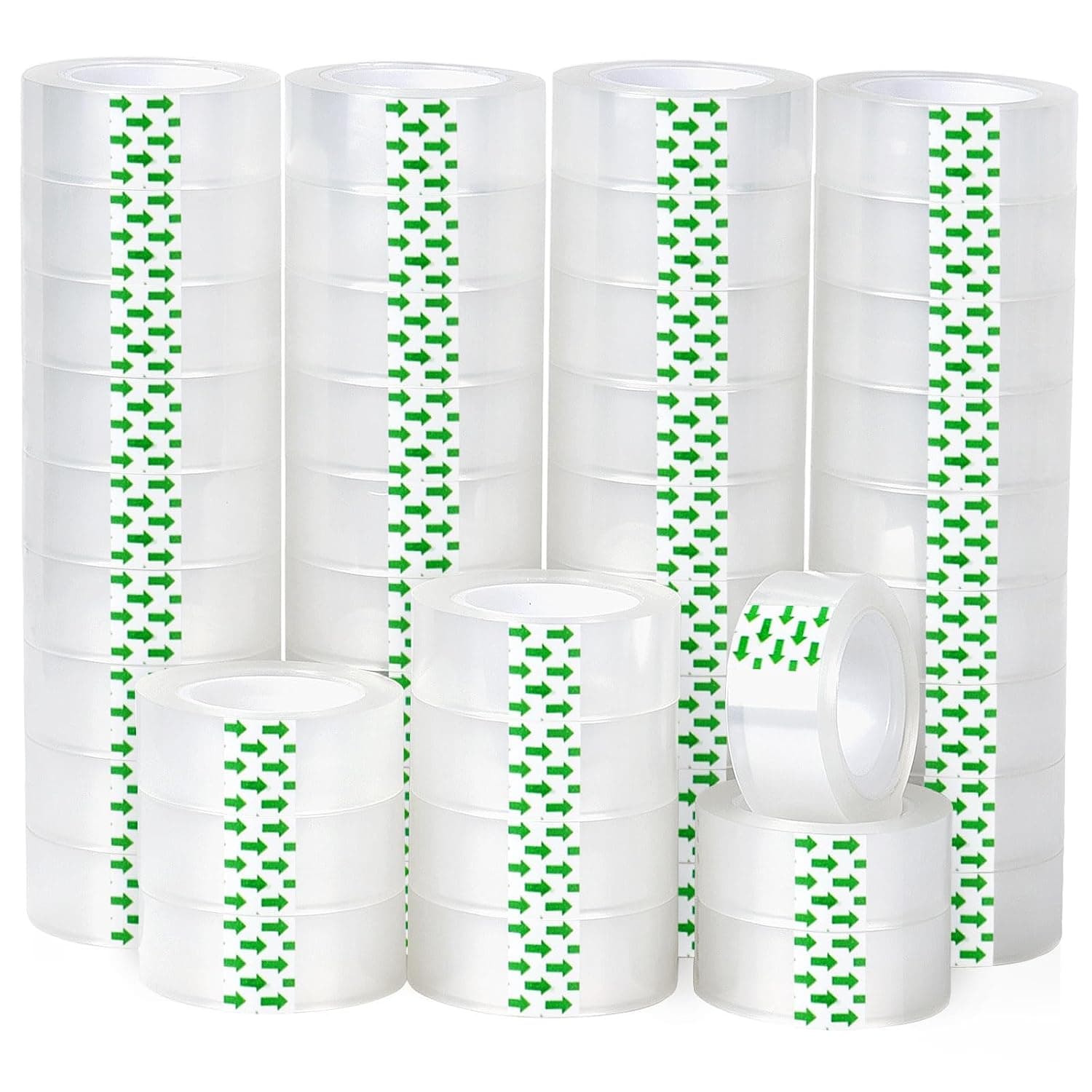 BOMEI PACK Transparent Tape Refills, Clear Tape, 3/4 x 800 Inches, Gift Wrapping Tapes for Dispenser, Office, School, Home (48)