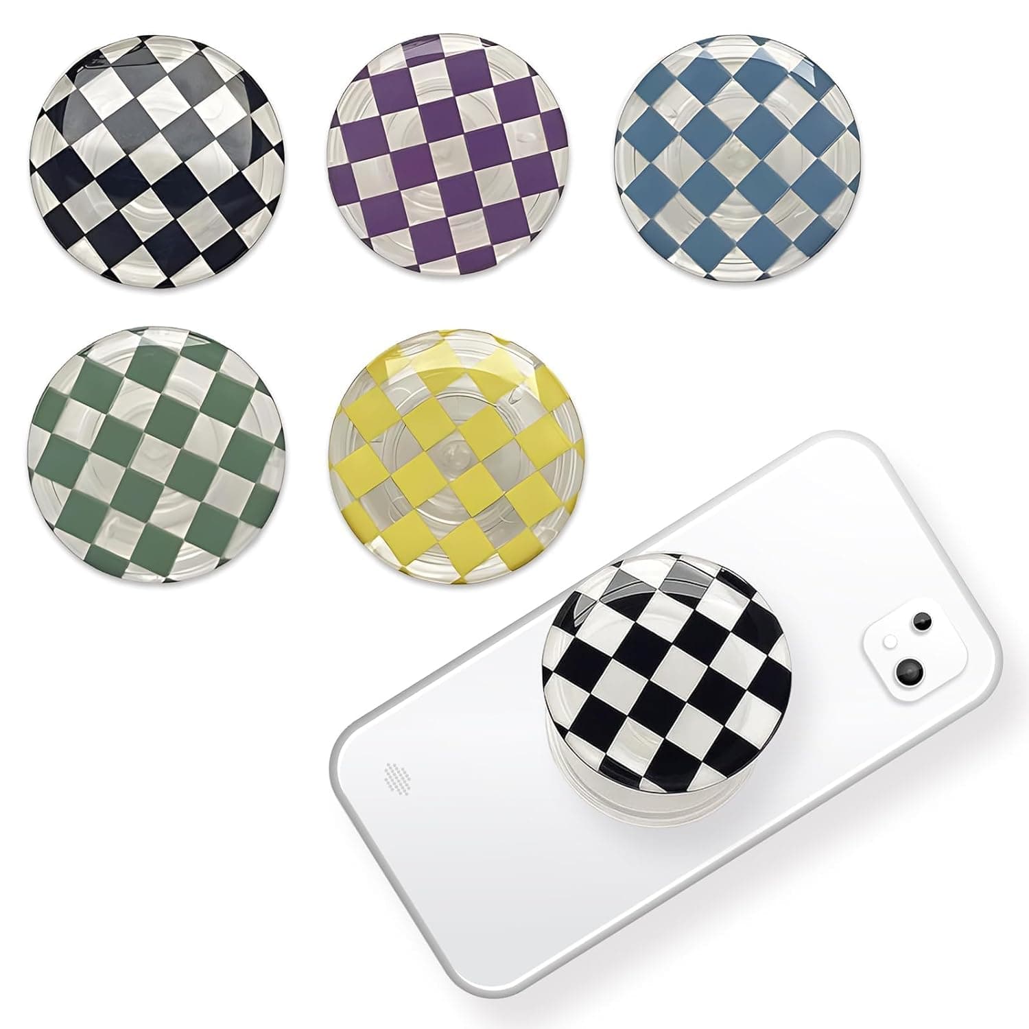 مجموعة مقابس منقوشة قابلة للطي من 6 قطع، ملحقات الموبايل المحمولة، للهواتف الذكية والتابلت، قبضة آمنة ومريحة، للرسائل النصية بدون استخدام اليدين والتقاط الصور ومشاهدة الفيديو