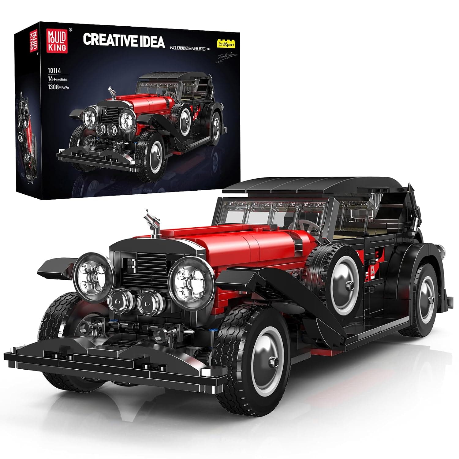 Mould King Technique - Classic MOC Car Construction Kit - Vintage - Retro Technique - Clamping Blocks for Adults from 14 Years - Static Version