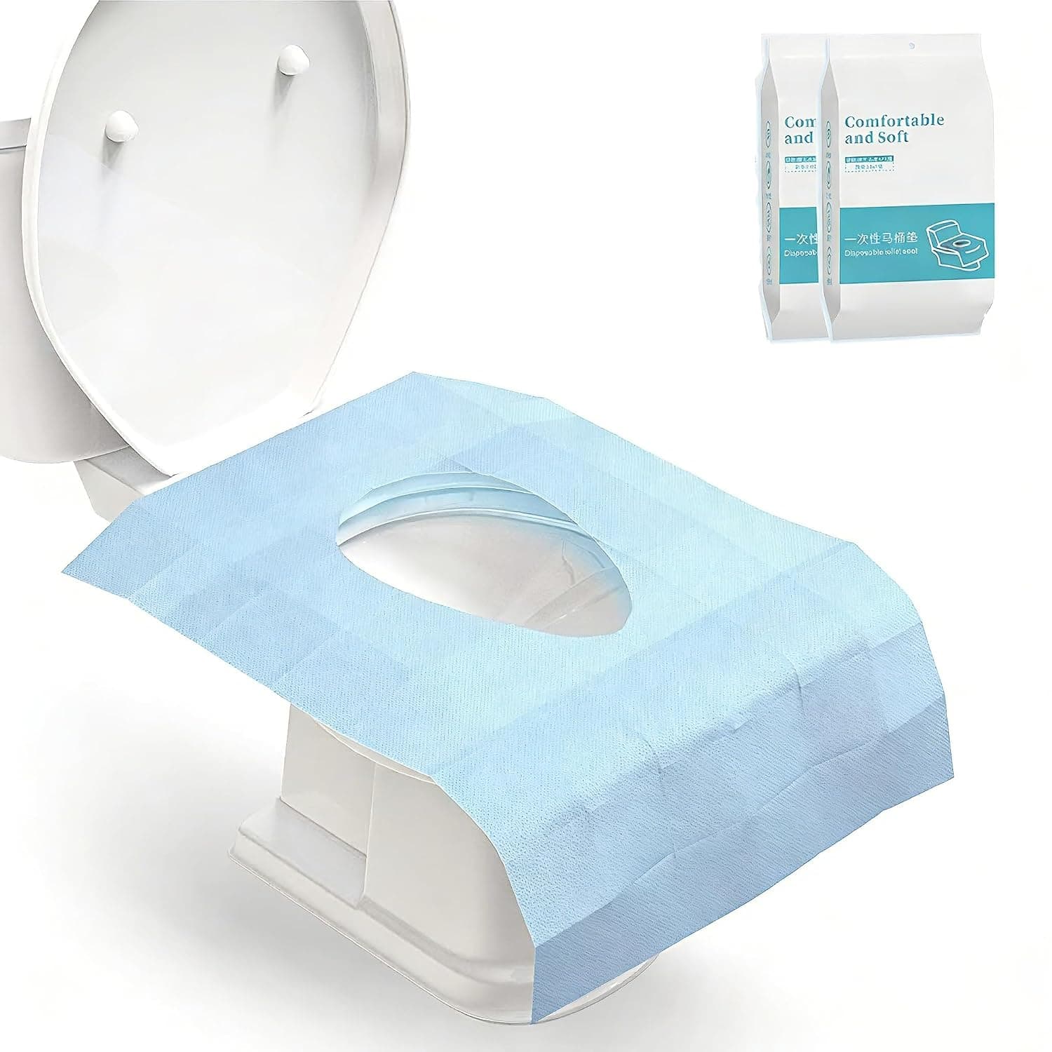 20 Pack Disposable Toilet Seat Covers - Extra Large & Waterproof - Perfect for Kids Adults & Potty Training - Individually Wrapped for Travel & Public Restrooms