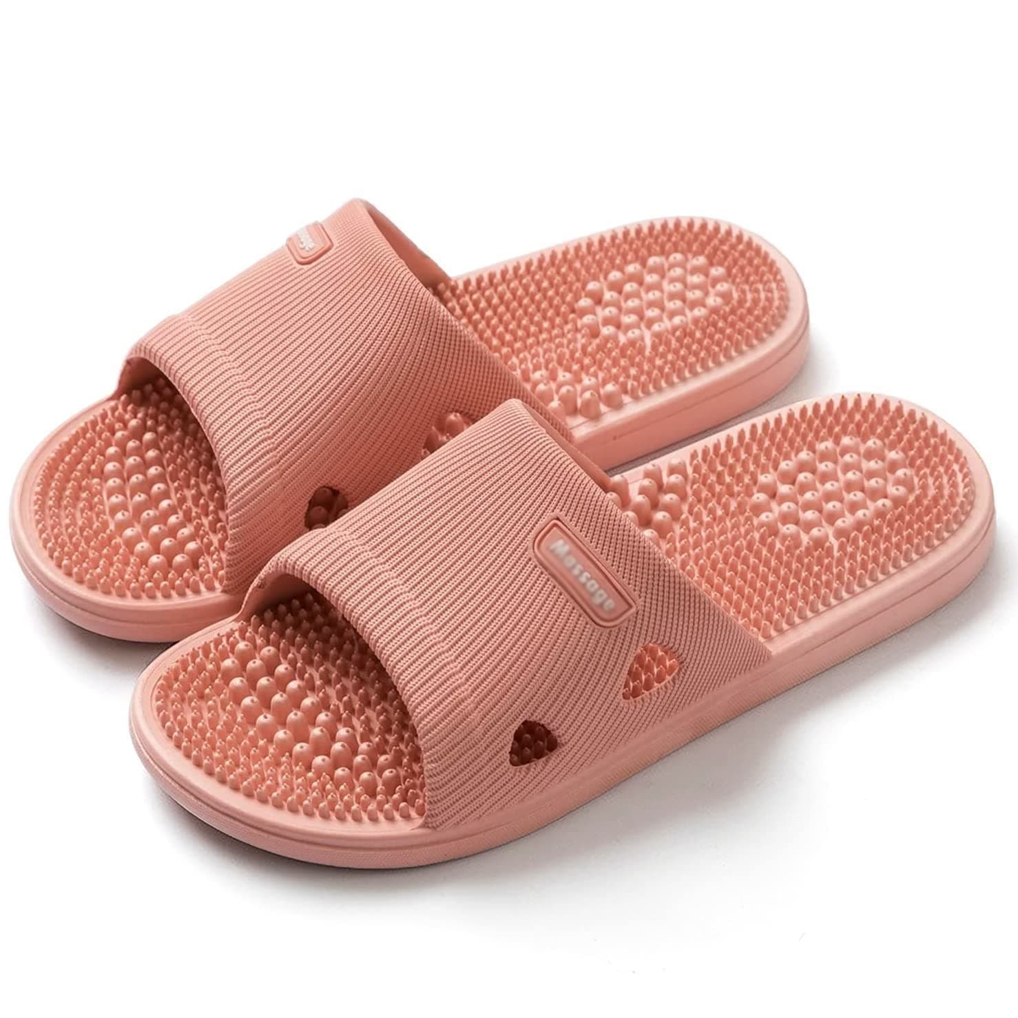 Plantar Fasciitis Acupuncture Massage Slippers For Women Men Foot Reflexology & Acupressure Massage Sandals Non-Slip Home Shower Shoes Arthritis Neuropathy Pain Relief (Color : Pink, Size : 36/37 EU