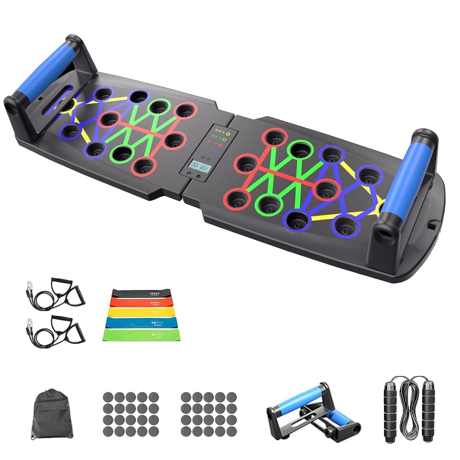 LIWEGHT 30-in-1 Push Up Board,Foldable Stand with Pull-Up Bar for Men Women, Portable Gym Equipment for Chest, Arm,Muscle Workouts & Core Training