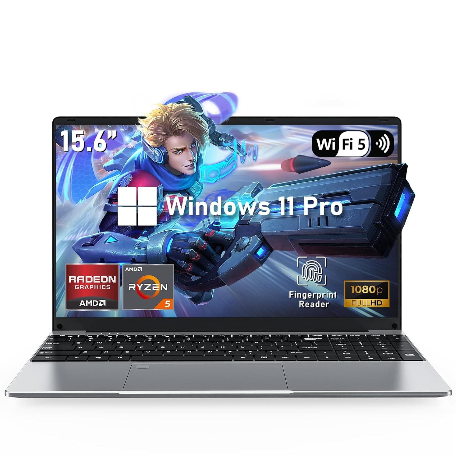 NAIKLULU Gaming Laptop,15.6 Inch Laptop Computer,16GB RAM 1TB SSD,AMD Ryzen 5 7430U 6C/12T Processor(up to 4.3Ghz),AMD Radeon Graphics,15.6”FHD 1920 * 1080 Display,WiFi 5,BT5.0,Backlit Keyboard