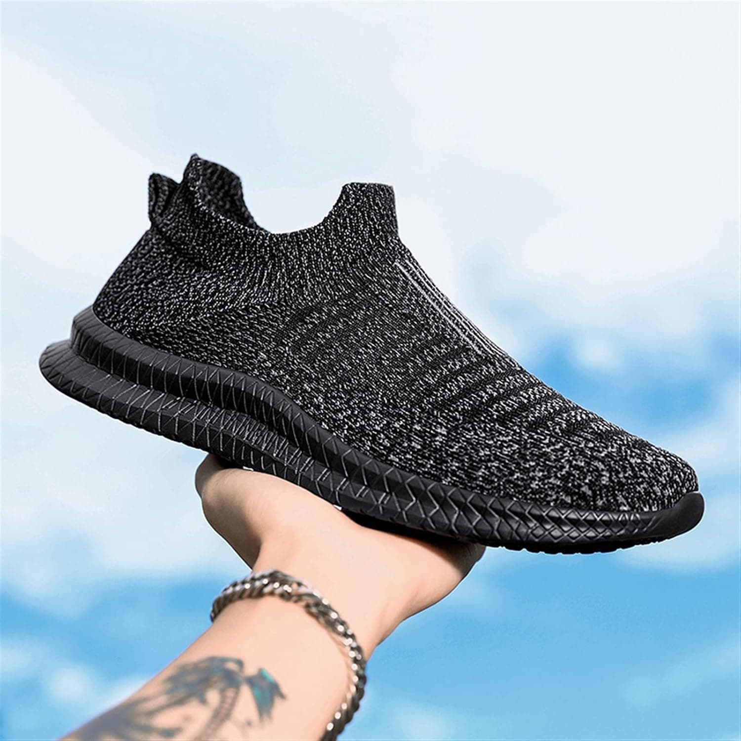 Shoes for Men Casual Men's Running Shoes Black Breathable Men's Sports Shoes Classic Comfortable Walking Shoes Travel Masculine Sports Shoes (Color : Black, Size : 48)