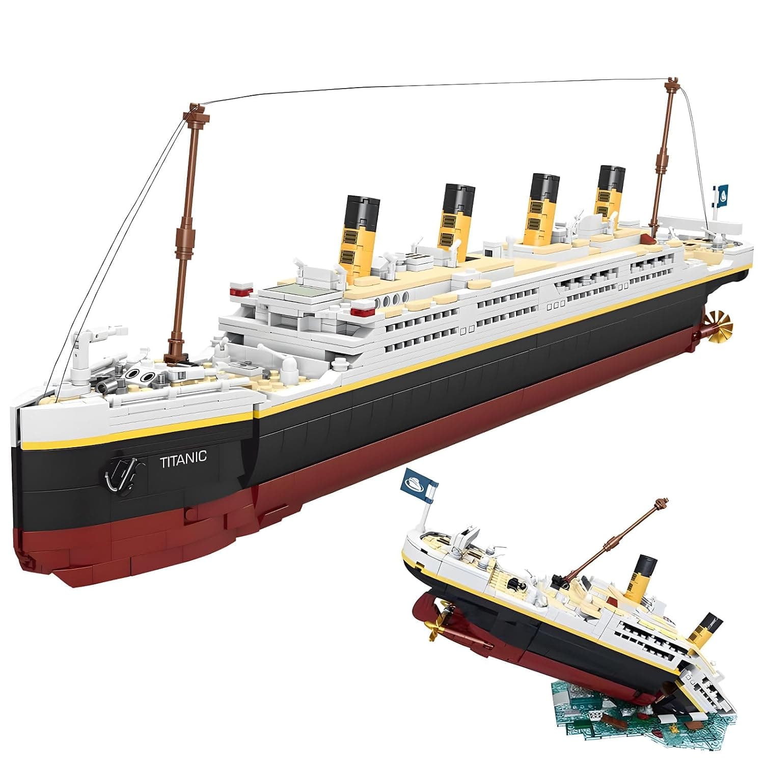 Titanic Model Building Block Set - Mysterious Ghost Ship Model Kit, Creative Ship Model, Gifts for Teens 14+
