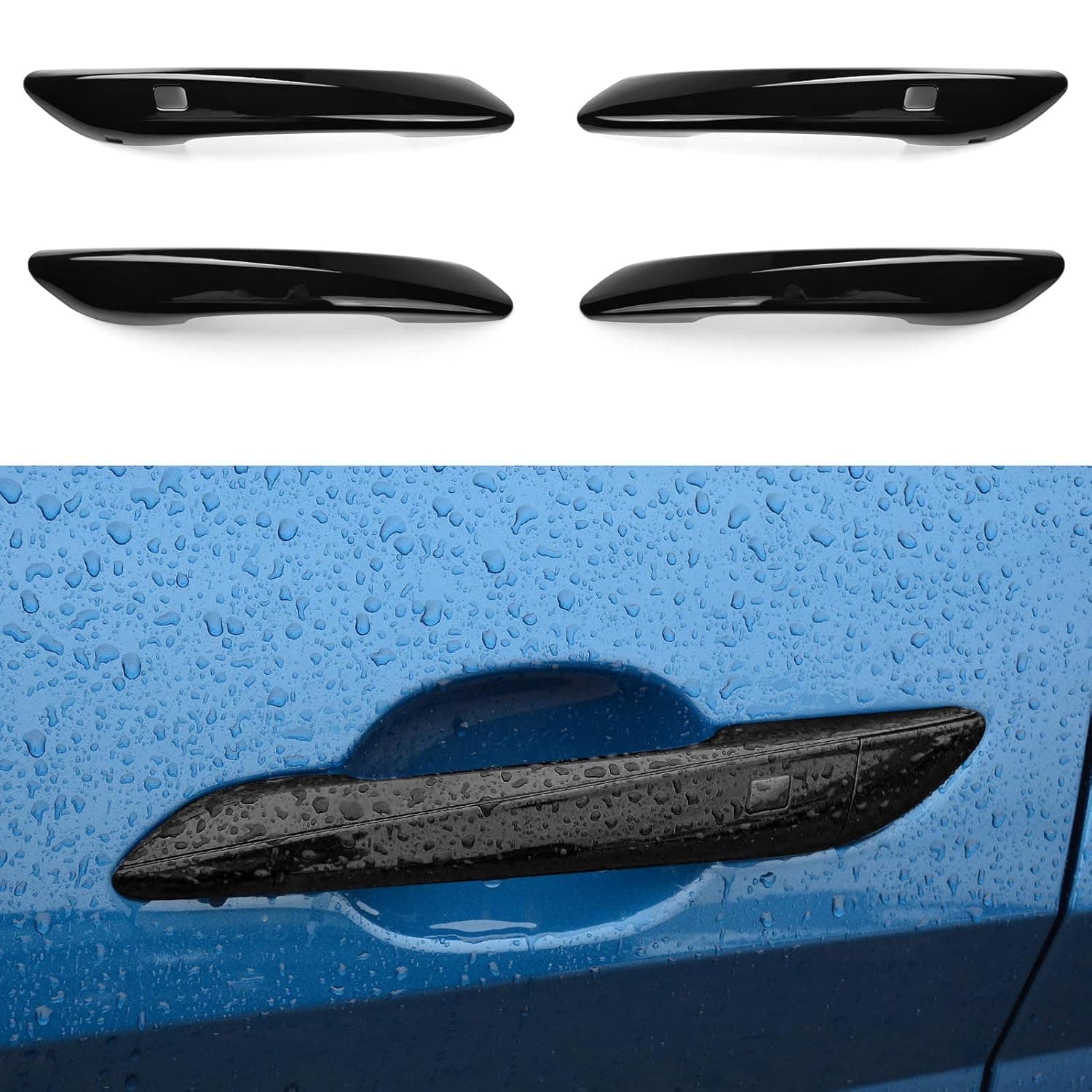 4pcs Compatible with Hyundai Elantra 2025 2024 2023 2022 2021 Accessories Sporty Car Exterior Door Handle Cover Trims Protector -Glossy Black
