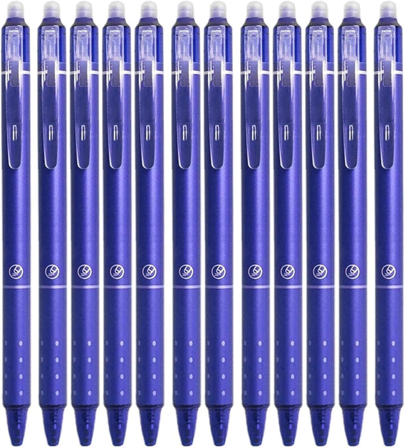 12Pcs Erasable Gel Ink Pens - Retractable Pens 0.5mm Blue Ink Smooth Writing Pen Office Supplies School Office Pen for Women Men Girls Boys (Blue Ink)