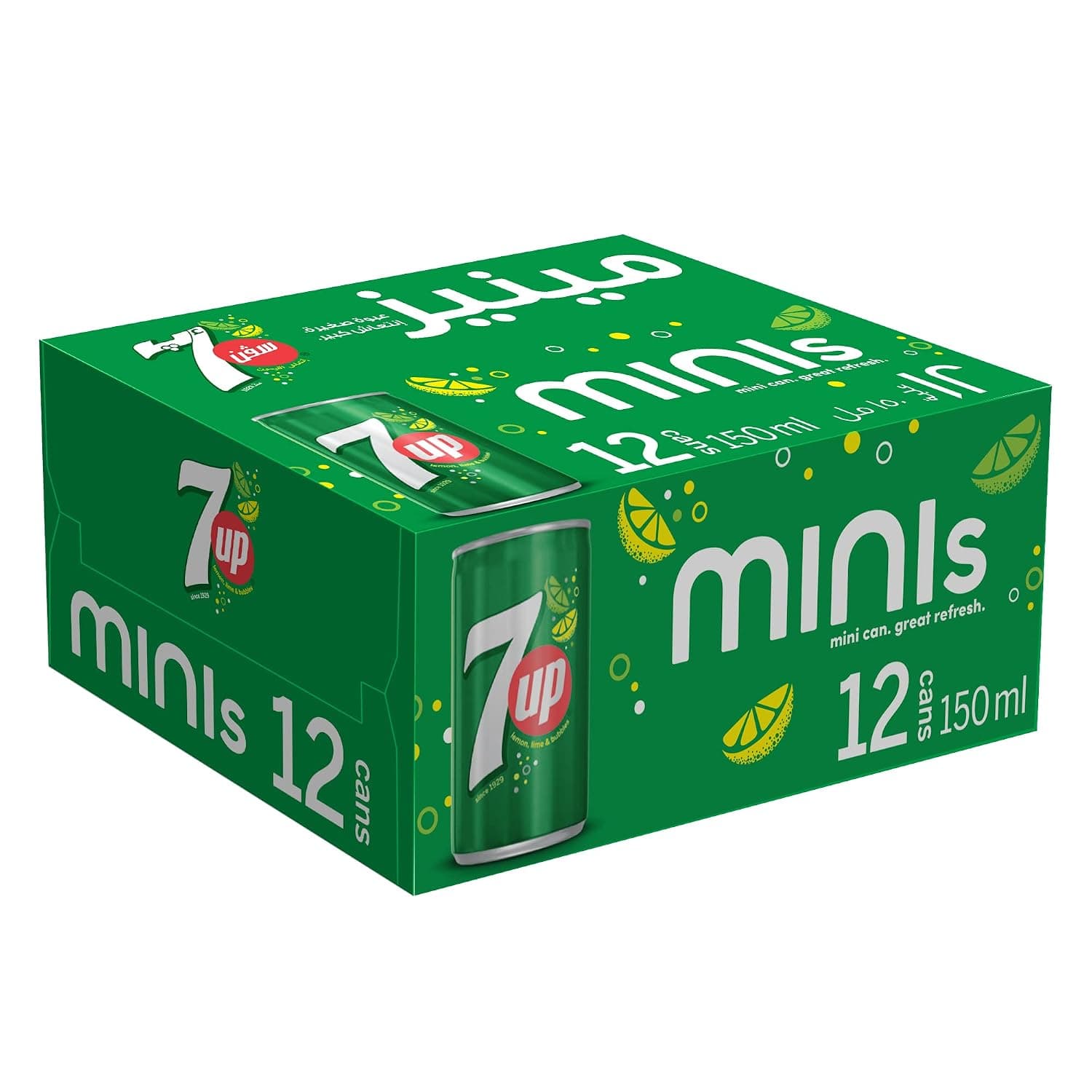 7Up Regular Carbonated Soft Drink, 12 x 150 ml