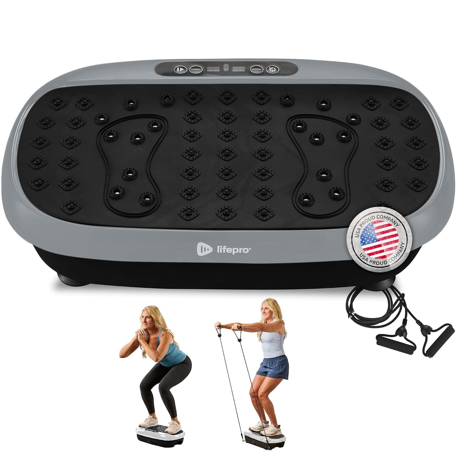 Lifepro Vibration Plate Exercise Machine with Magnetic Acupoints - Full Body Vibration Platform for Beginners and Recovery - Ideal Lymphatic Drainage Massager for Muscle Toning and Overall Fitness