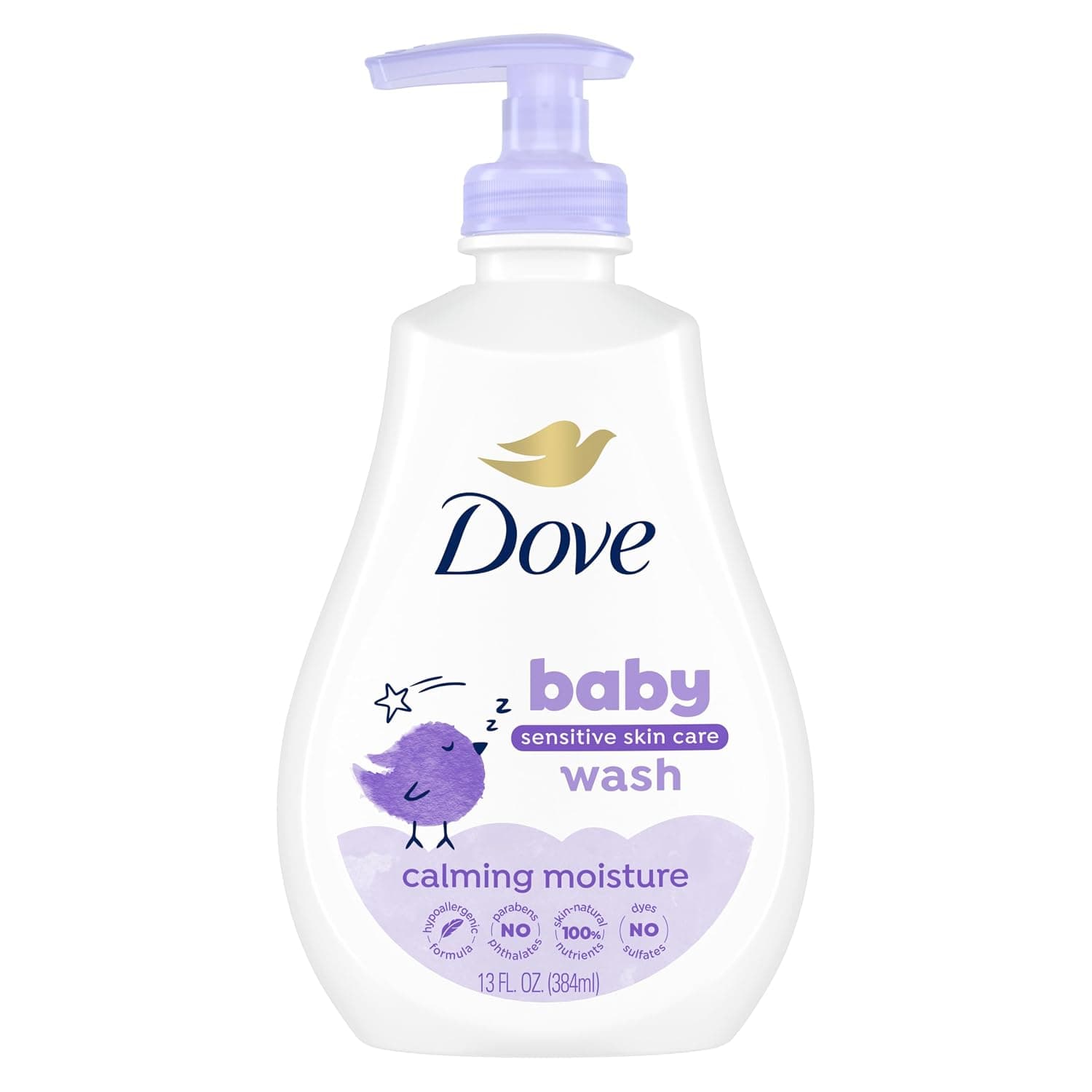 Baby Dove Sensitive Skin Care Baby Wash Calming Moisture For a Calming Baby Bath Wash Hypoallergenic and Tear-Free, Washes Away Bacteria 13 oz | For a Calming Baby Bath Wash Hypoallergenic and Tear-Free, Washes Away Bacteria