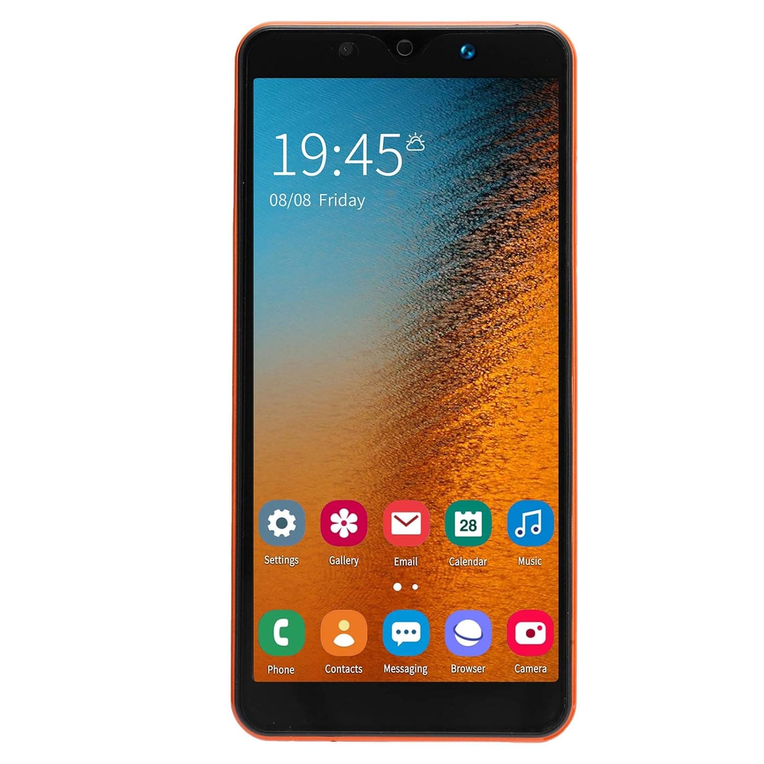 AMFSON Smartphone, Face Unlock Smartphone, Dual Cards Dual Standby Smartphone, for Android 8.1 854X480 Resolution(Orange)