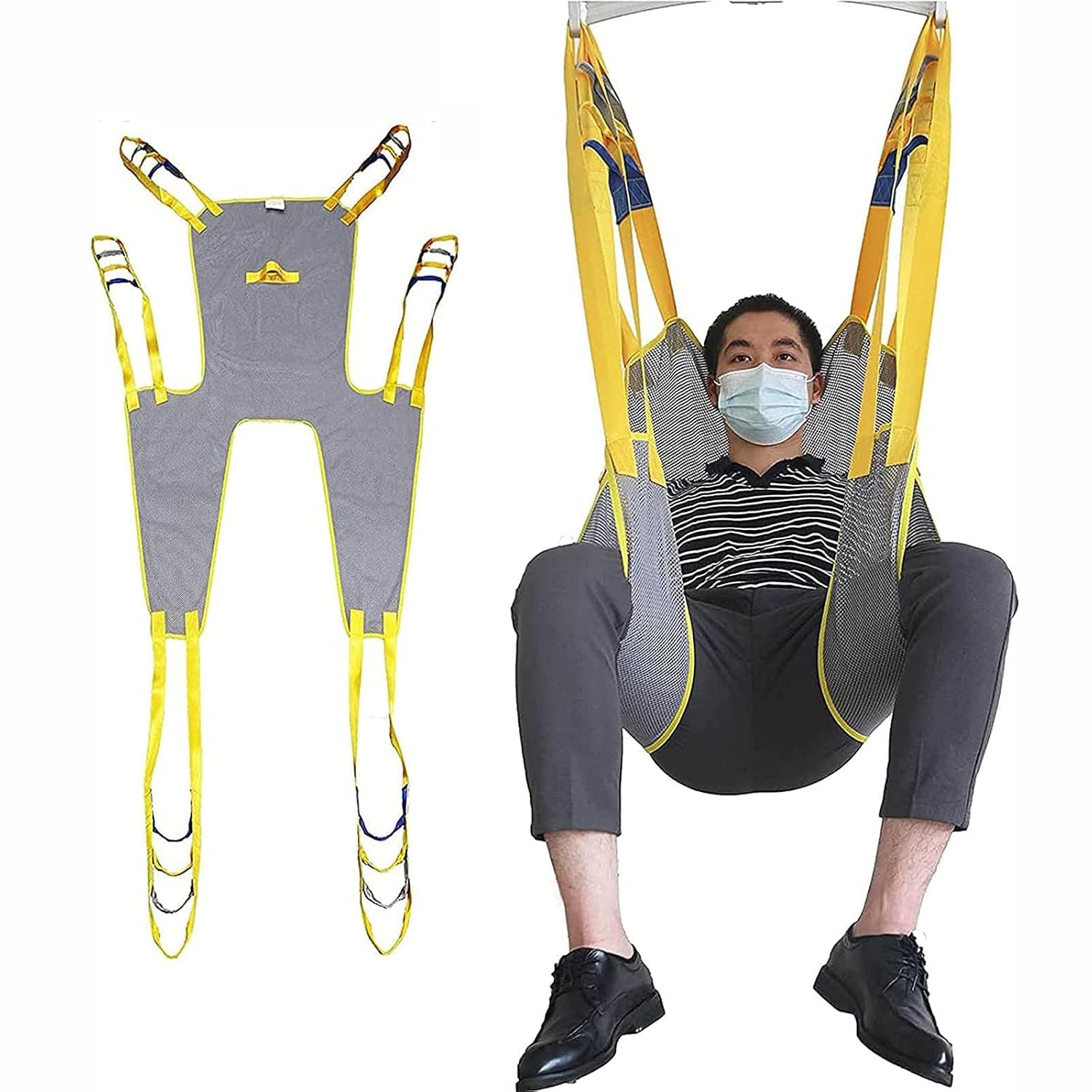 Patient Lift Sling, Mesh Full Body Commode Sling,Patient Aid for Shower Chair Bariatric Elderly Commode Transfer (Color : M)