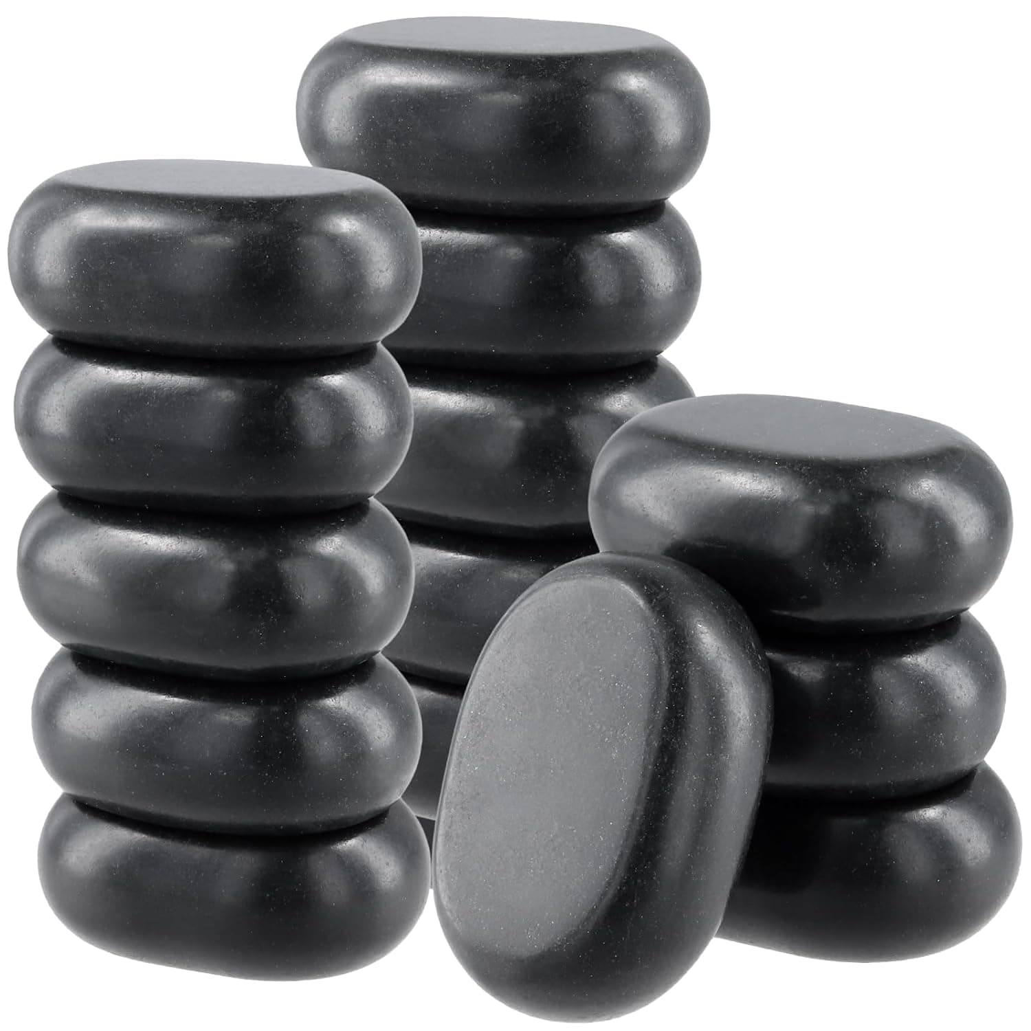 MUKLEI15 pcs Massage Stones, 3 x 2 x 1 inch Essential hot stones rocks massage for Spa Therapy Relaxation