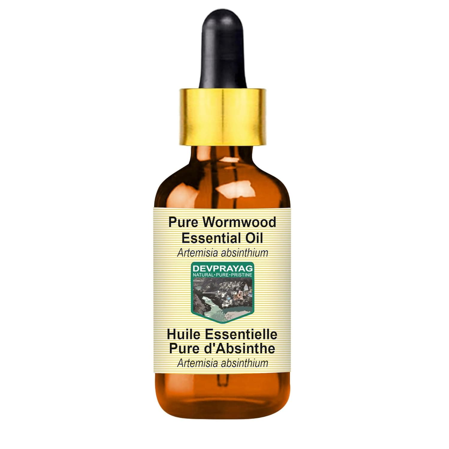 Pure Wormwood Essential Oil (Artemisia absinthium) with Glass Dropper Natural Therapeutic Grade Steam Distilled 2ml (0.06 oz)