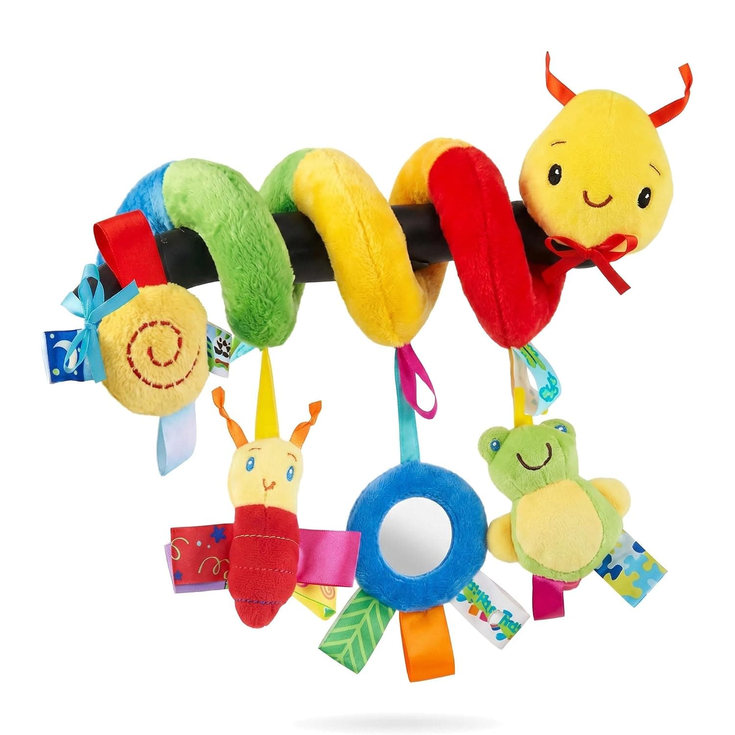 ZERIFAM Spiral Car Seat & Stroller Activity Toy - Baby Sensory Toys Soft Hanging Toys for Babies 0-12 Months Boys Girls Carseat Crib Stroller