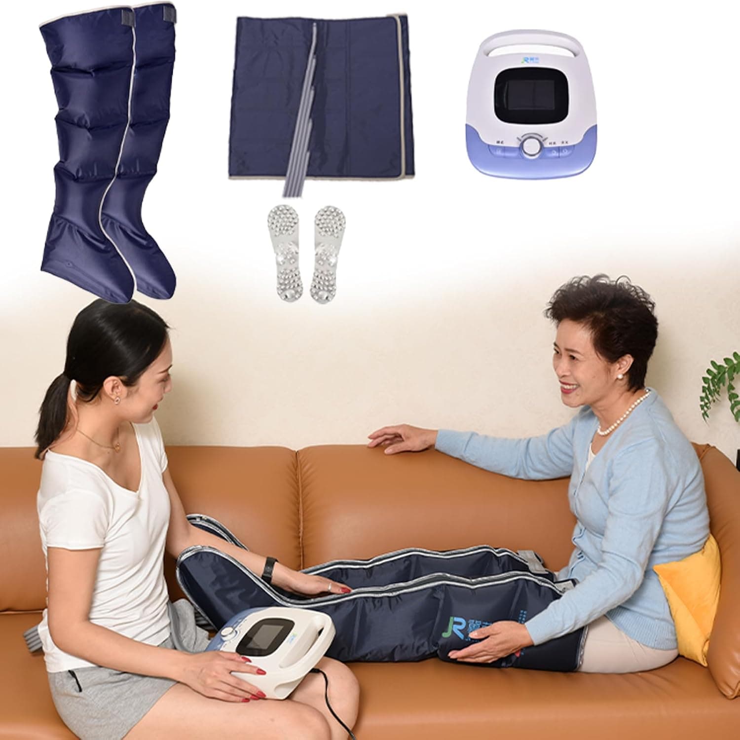 Full Body Relaxation Device Waist Arm Legs Heating Function Lymphatic Drainage Massager with 5 Cavities for Legs, Electric Pressure Massage for Legs for Lym