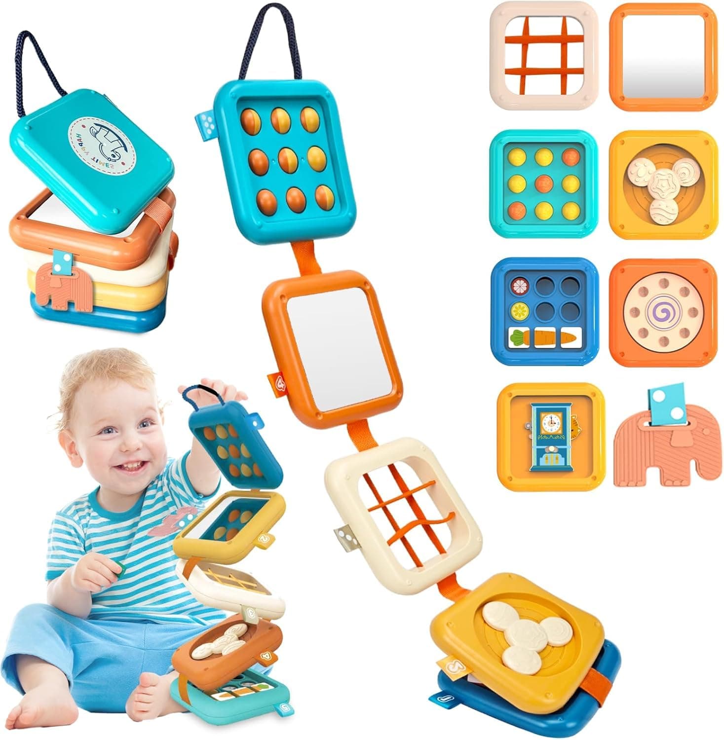 weirtoya Montessori Motor Skills Cube Toy for Babies - Activity Cube for Toddlers, Sensory Educational Toy, Promotes Motor Skills and Cognition, Ideal Travel Toy for Travel