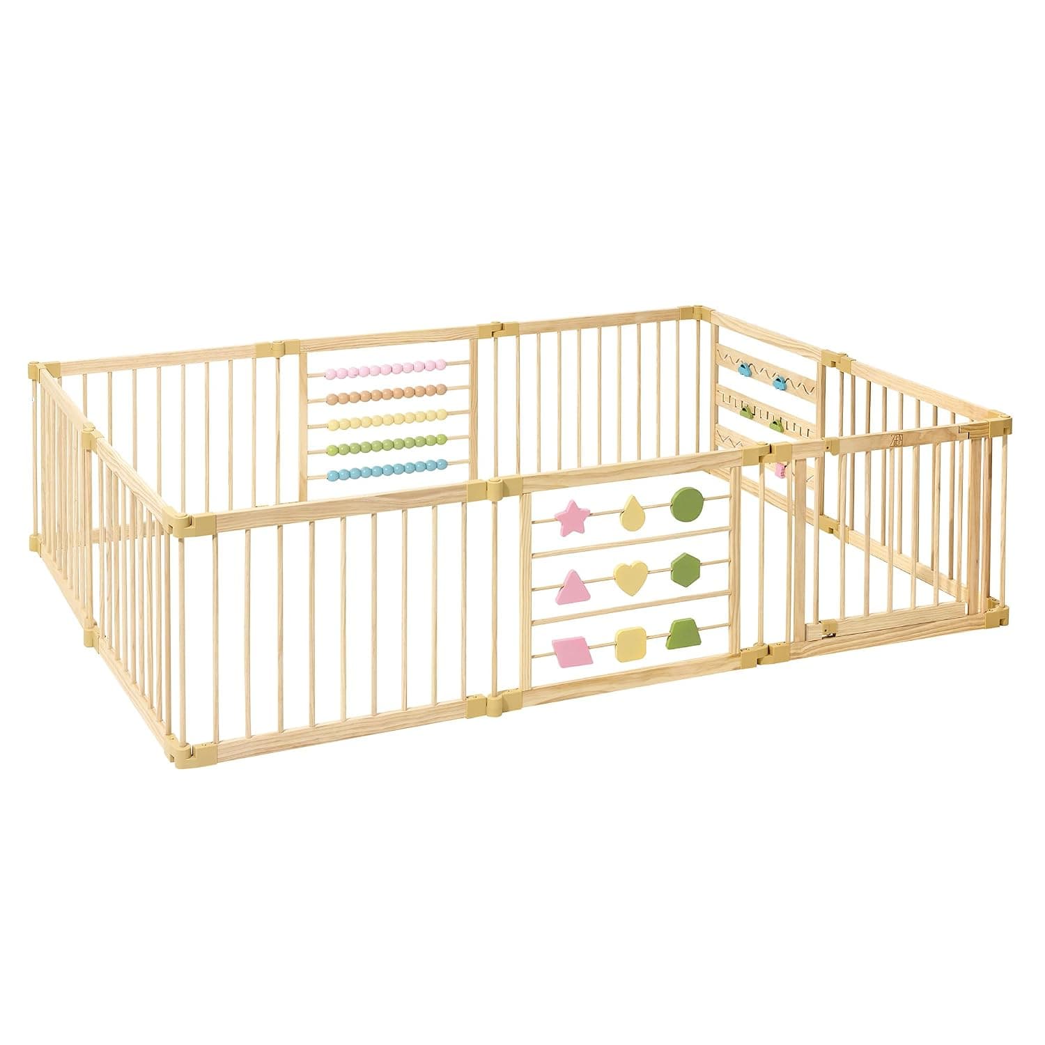 ZETY BABY Wooden Extra Large Playpen for Toddlers and Babies - 8/10 Panels, Foldable, Adjustable, Baby Play Gate