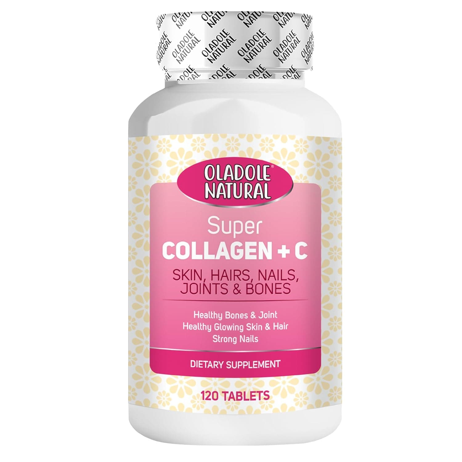 Oladole Natural Super Collagen C Healthy Bones & Joint Healthy Glowing Skin & Hair Strong Nails 120 Tablets